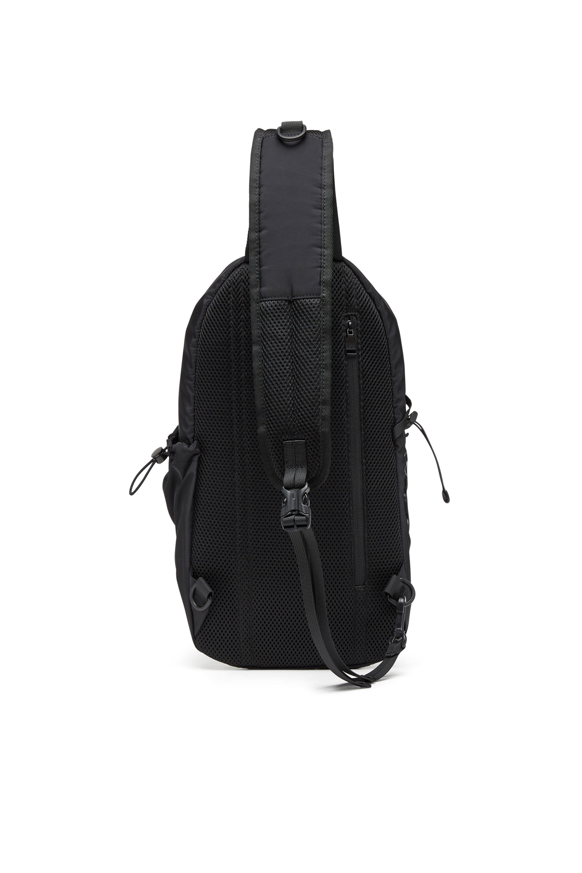 Herren Drape Sling Rucksack aus Nylon mit farbgleichem Logo Schwarz Diesel
