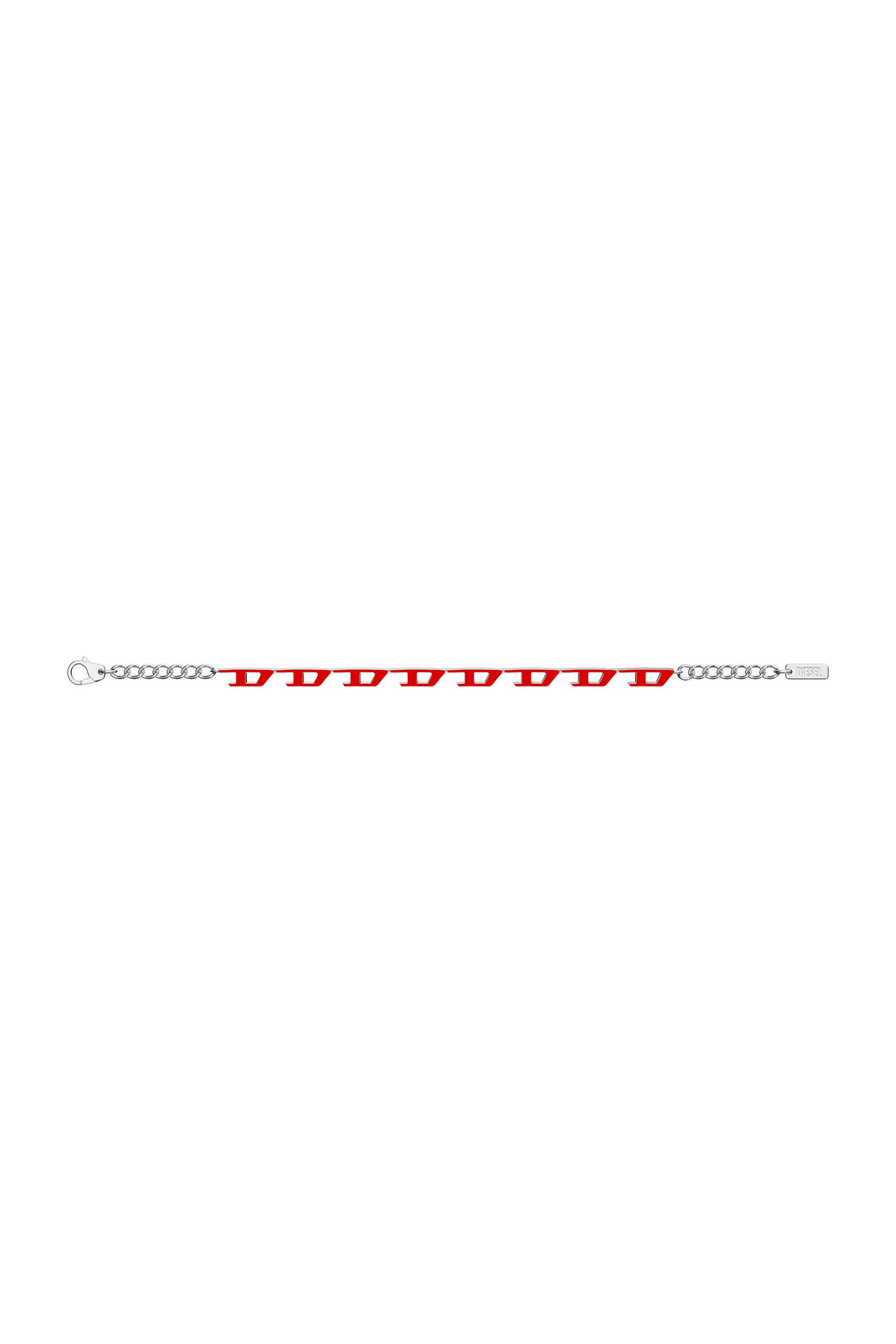 Diesel - DX1690040 JEWELLERY, Unisex Edelstahlarmband in Silber/Rot - 4