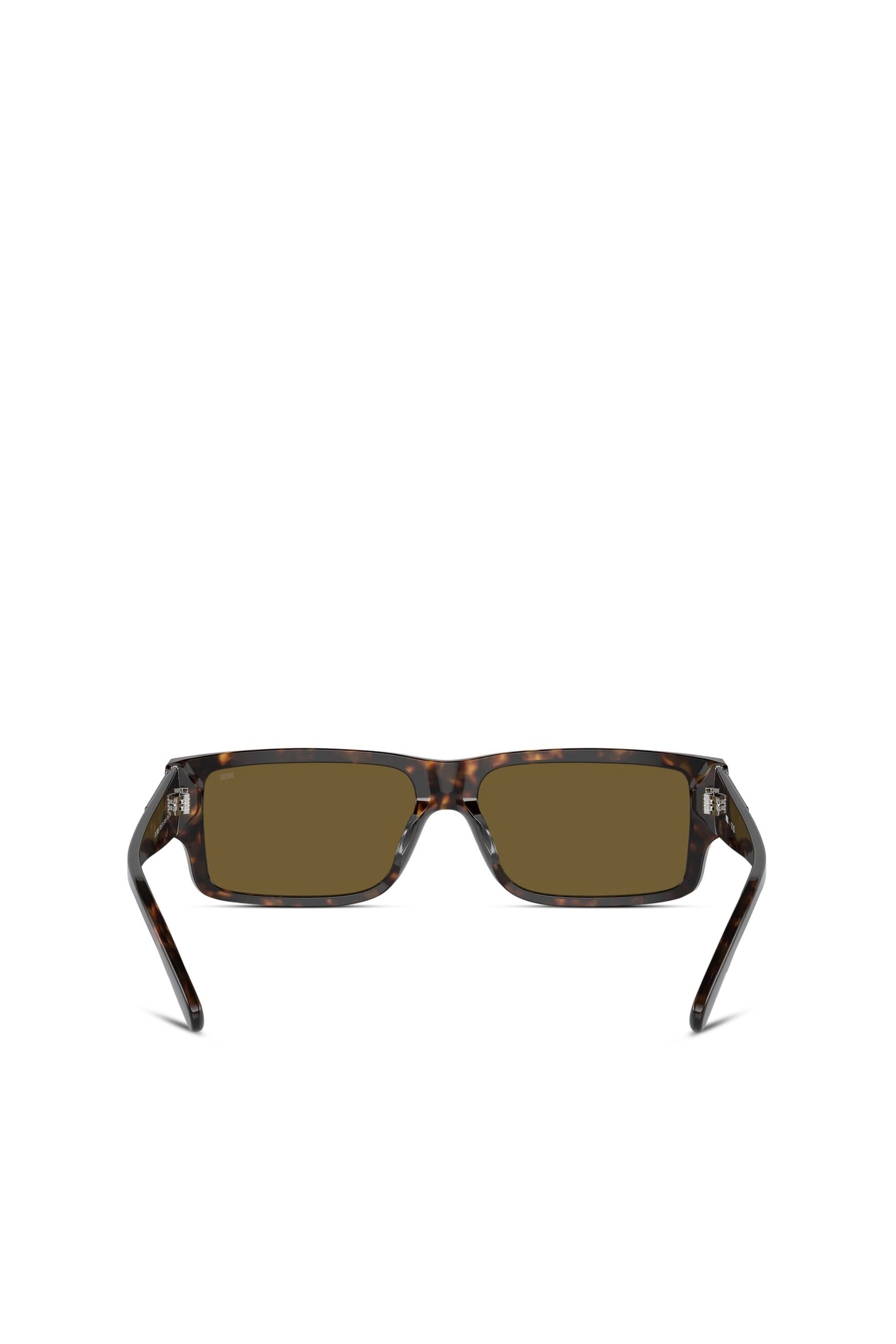 Diesel - 0DL2003 SIZE 57, Herren Rechteckiges Modell Brille in Braun - 3