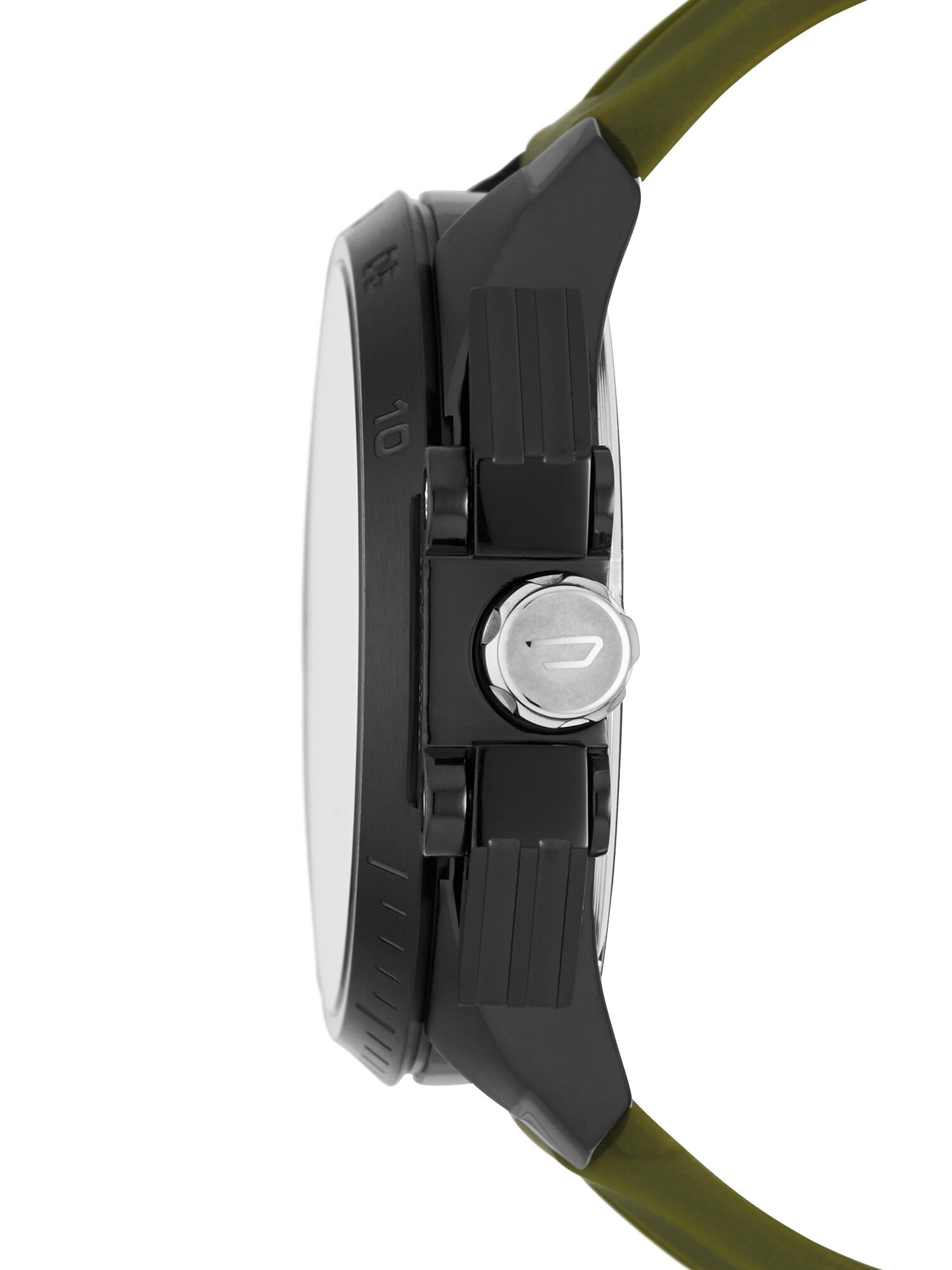 Diesel - DZ4391, Herren Olivfarbene Uhr mit Silikonarmband, 55 mm in Grün - 2