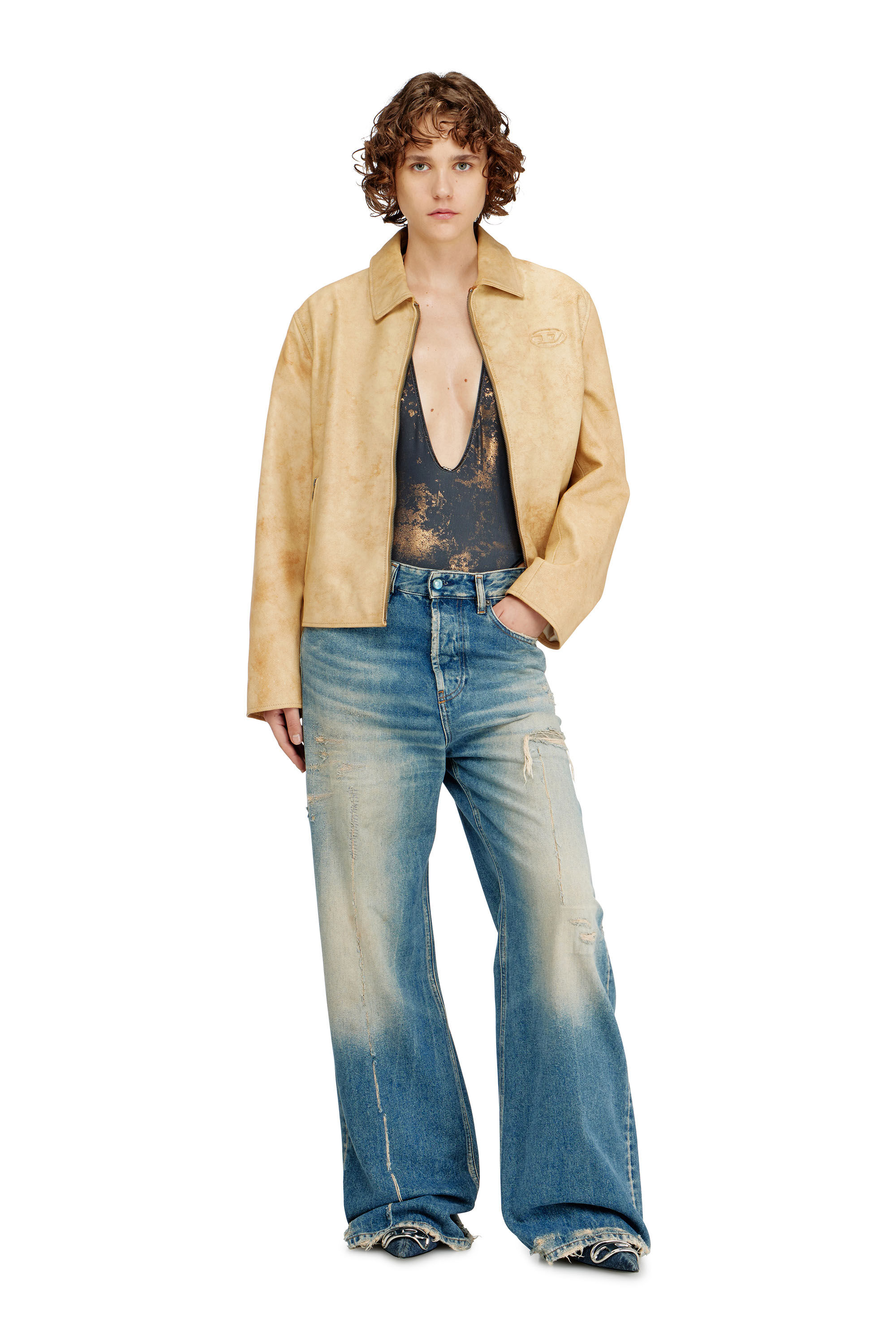 Diesel - AUDREY-UTLT, Damen Badeanzug mit Metallic-Finish in Grau - 5