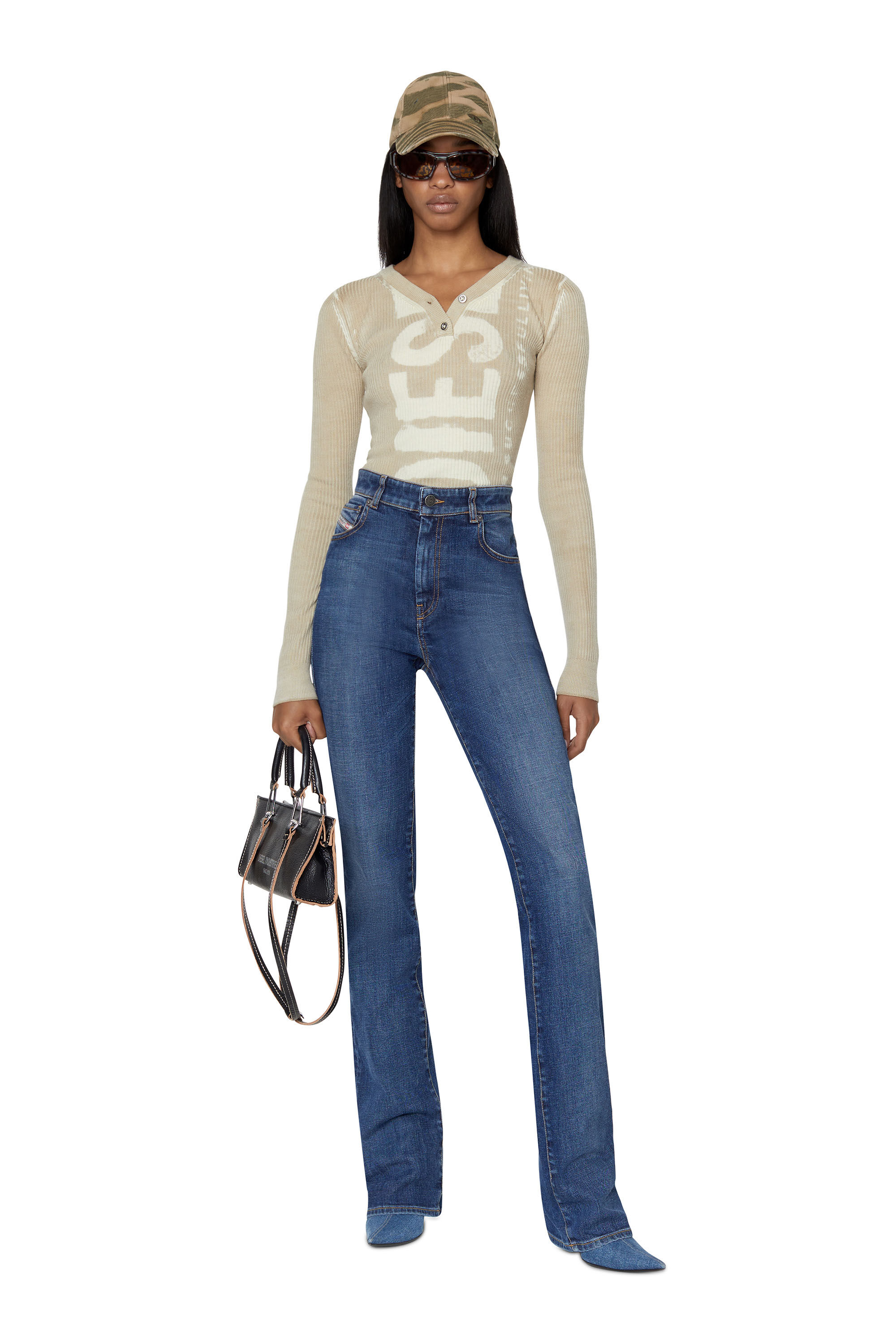 Diesel - Bootcut and Flare Jeans D-A01 09F52, Mittelblau - Image 1