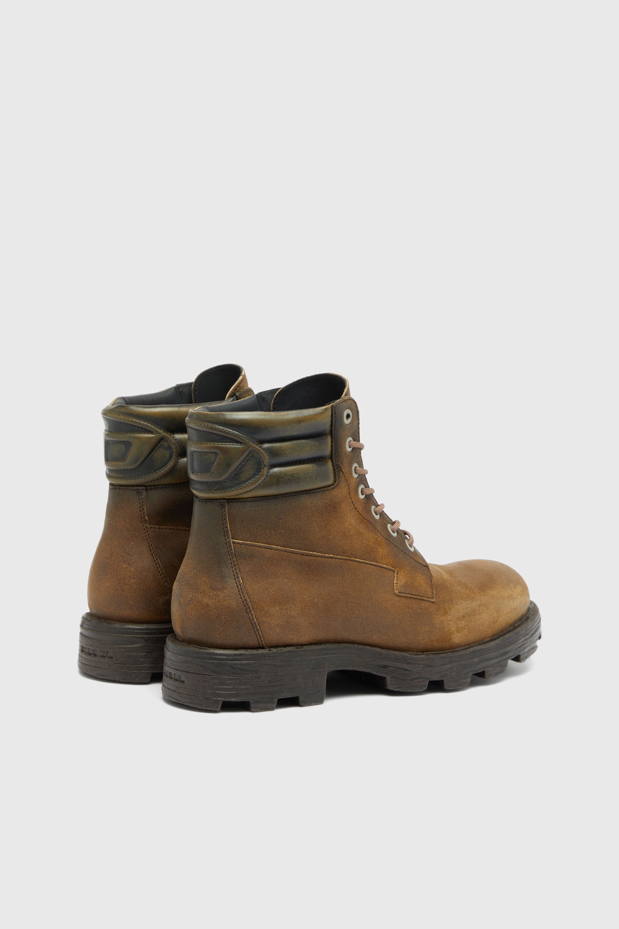 Diesel - D-HAMMER LACE UP, Herren D-Hammer-Combat Boots aus distressed Veloursleder in Braun - 3
