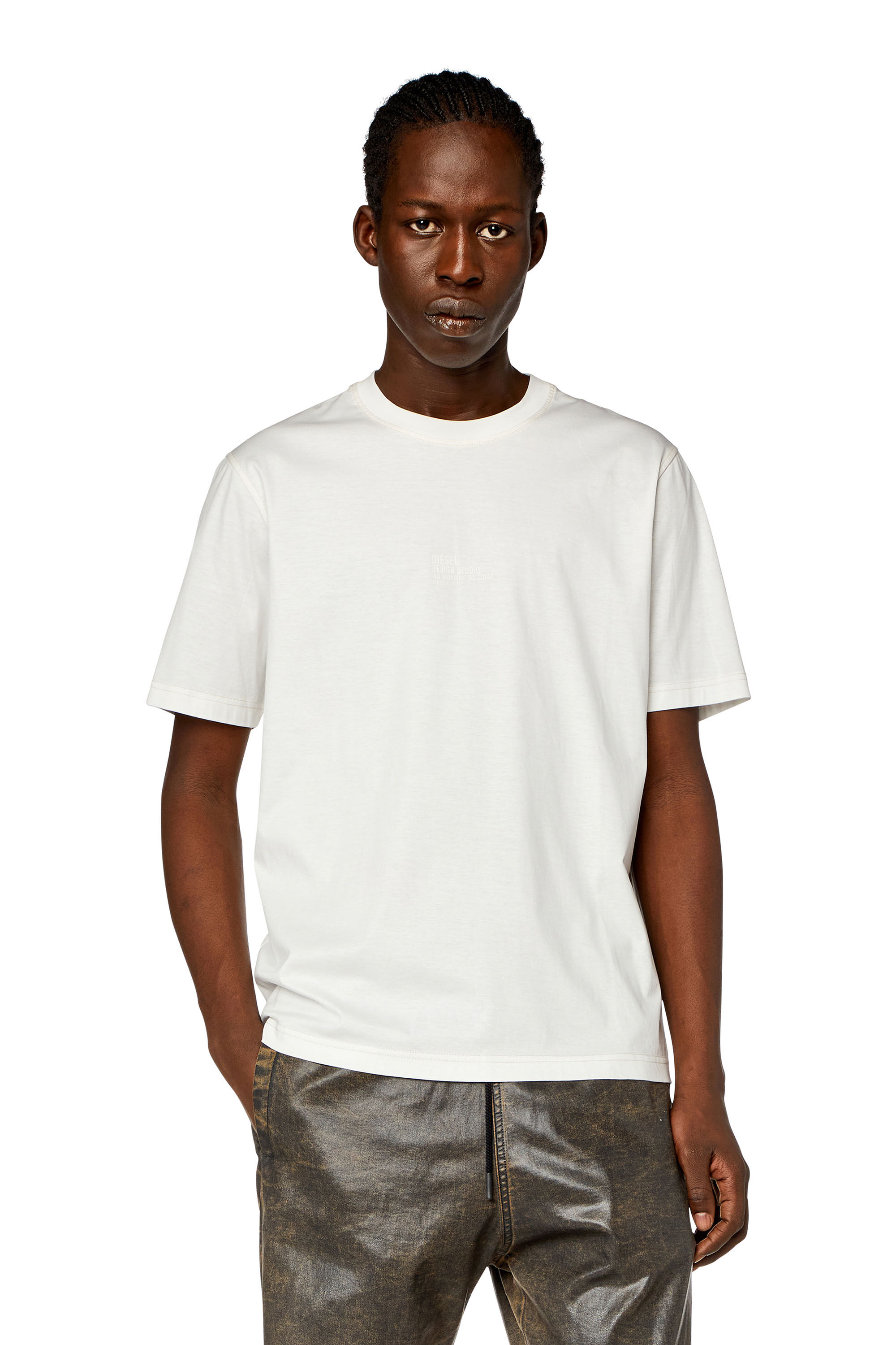 Diesel - T-MUST-SLITS-N2, Man T-shirt with Diesel Studio print in White - Image 3