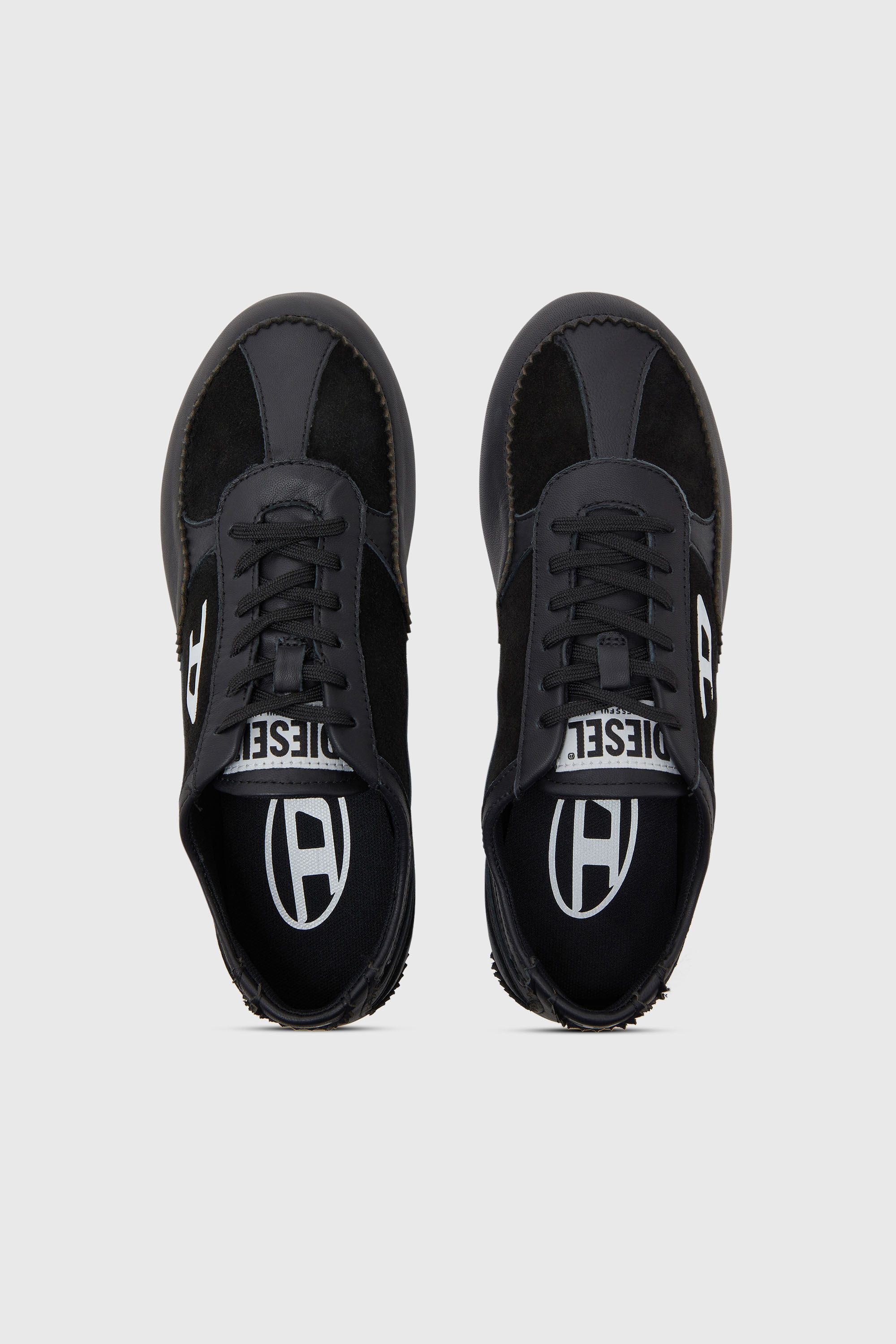 Diesel - D-MILE LOW W, Damen D-Mile-Flat-Sneaker aus Leder und Veloursleder in Schwarz - 4