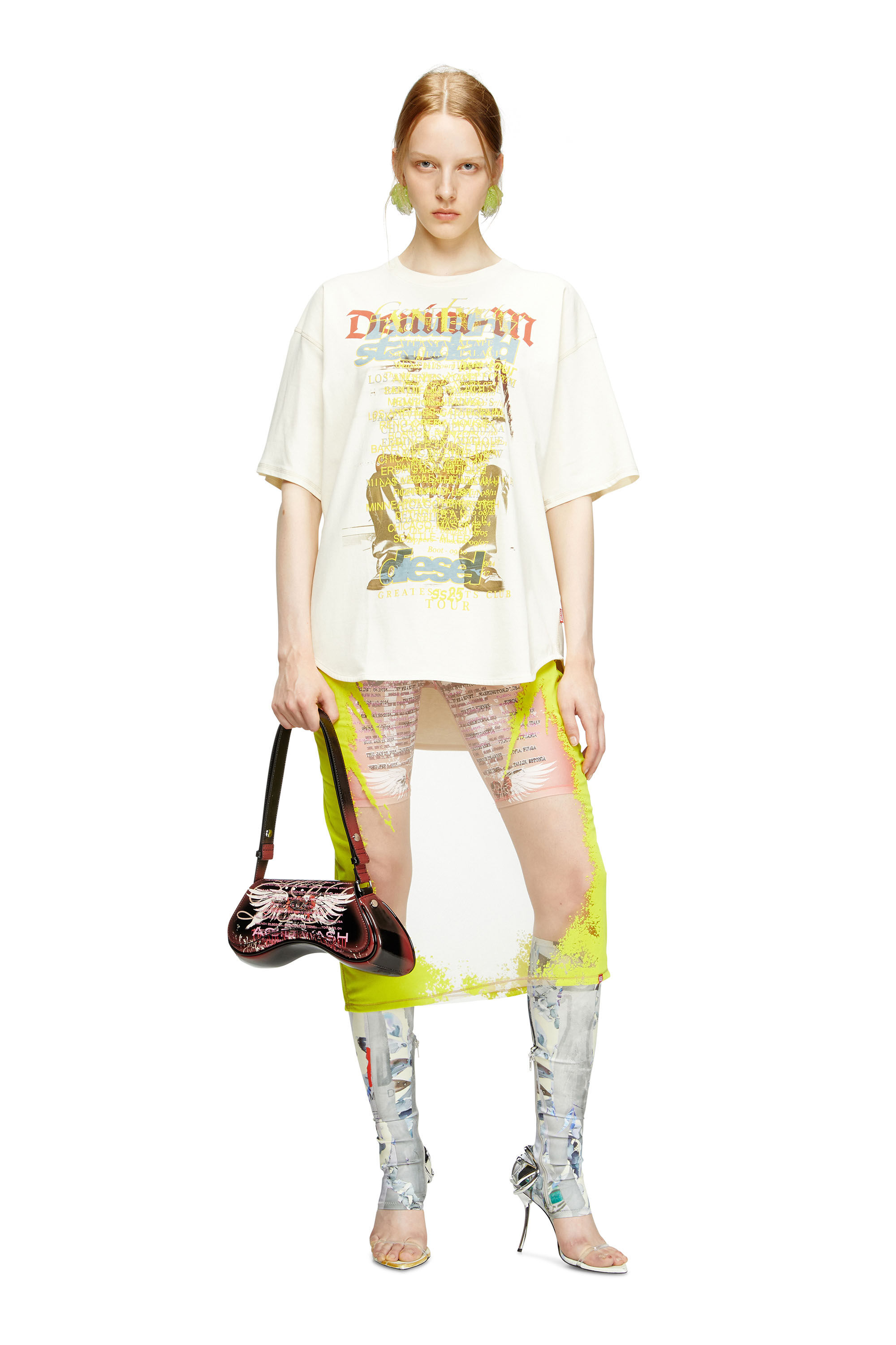Diesel - T-BIX-AA, Unisex T-Shirt mit Text-Print in Weiß - 7