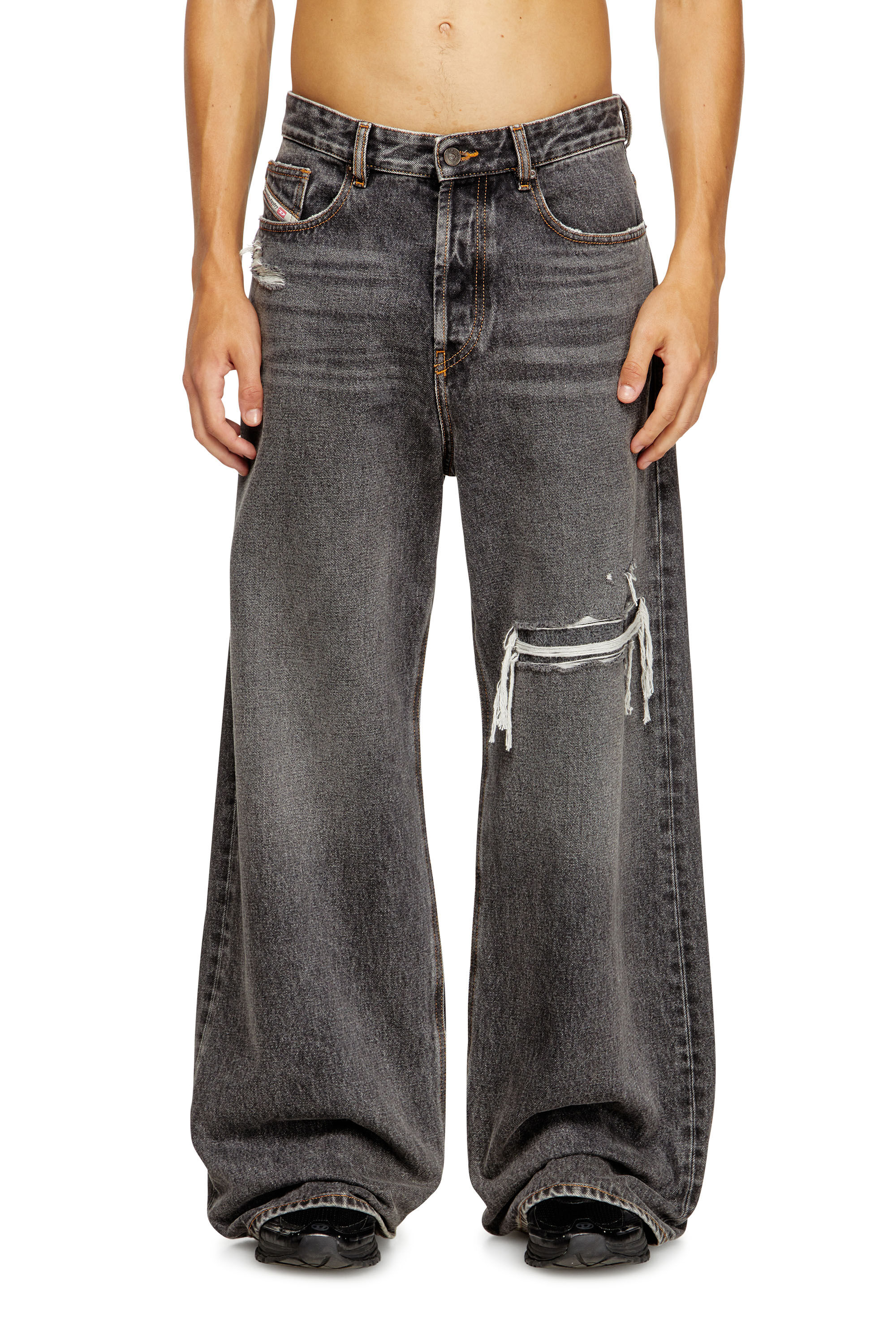 Diesel - Herren Relaxed Jeans D-Rise 007F6, Schwarz/Dunkelgrau - 3