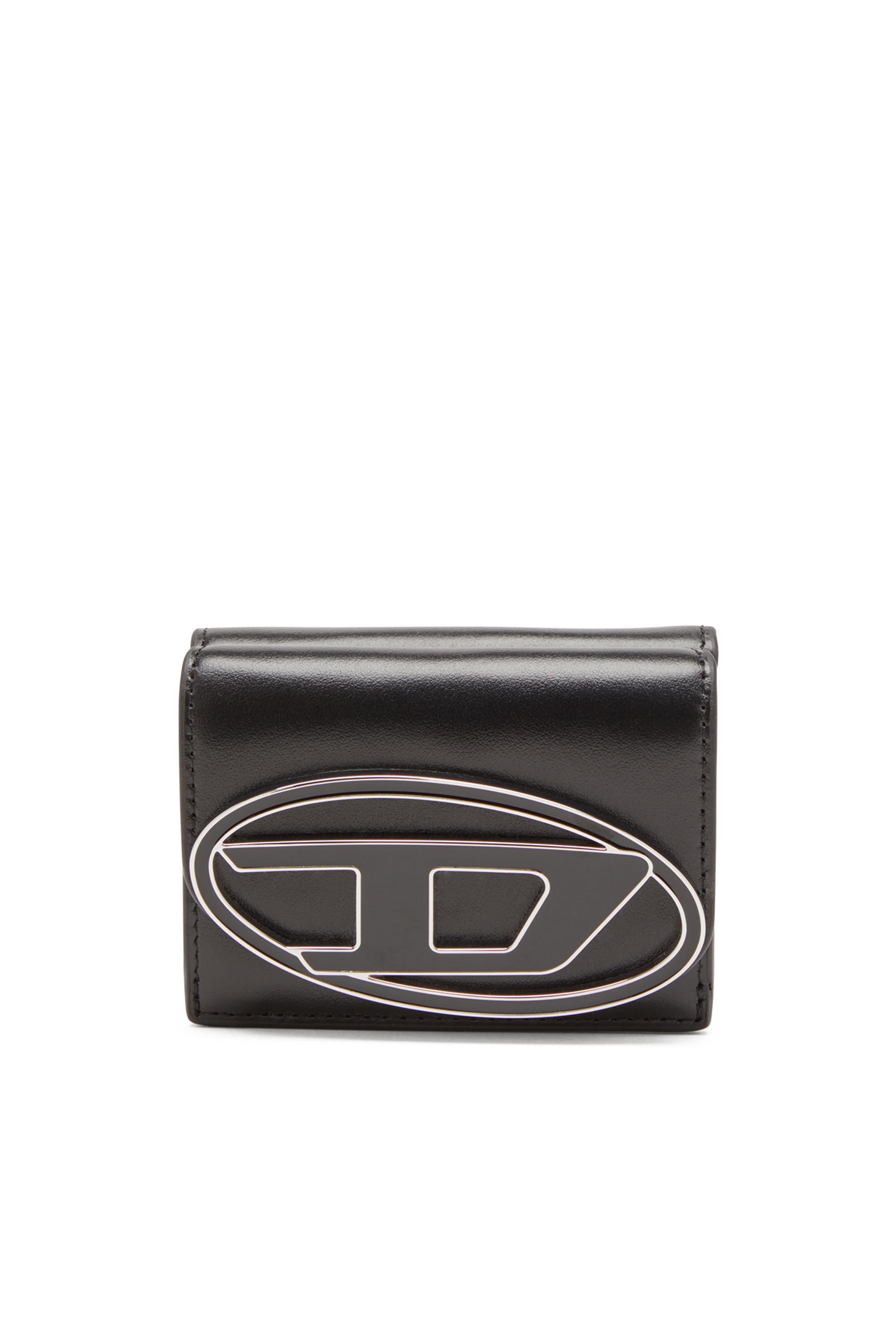 Diesel - 1DR TRI FOLD COIN XS II, Damen Dreifach-Faltportemonnaie aus Leder in Schwarz - Image 1