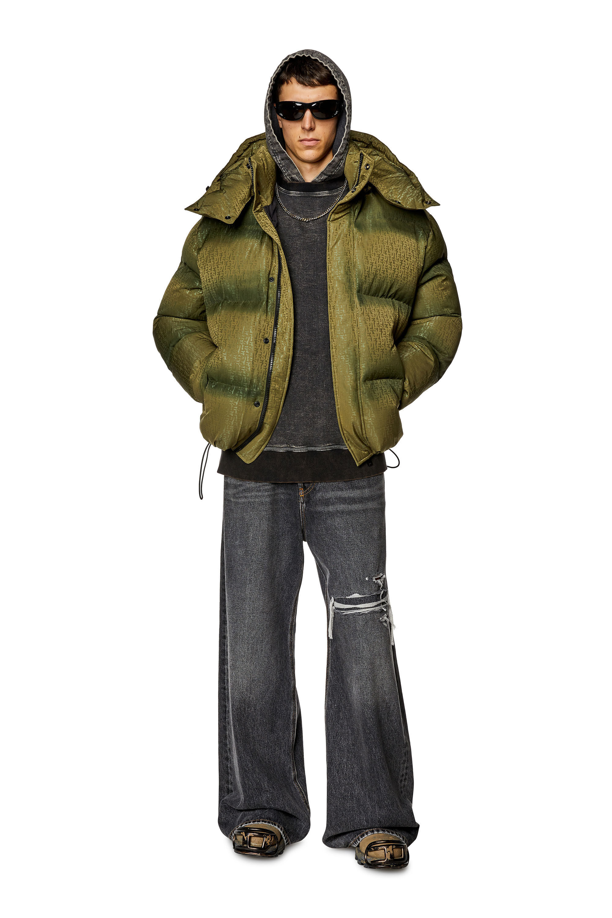 Diesel BLUE ‘W-DAY-PRINT’ puffer jacket Куртка Diesel W-DAY-PRINT A068160AHAJ_01 купить в Краснодаре по