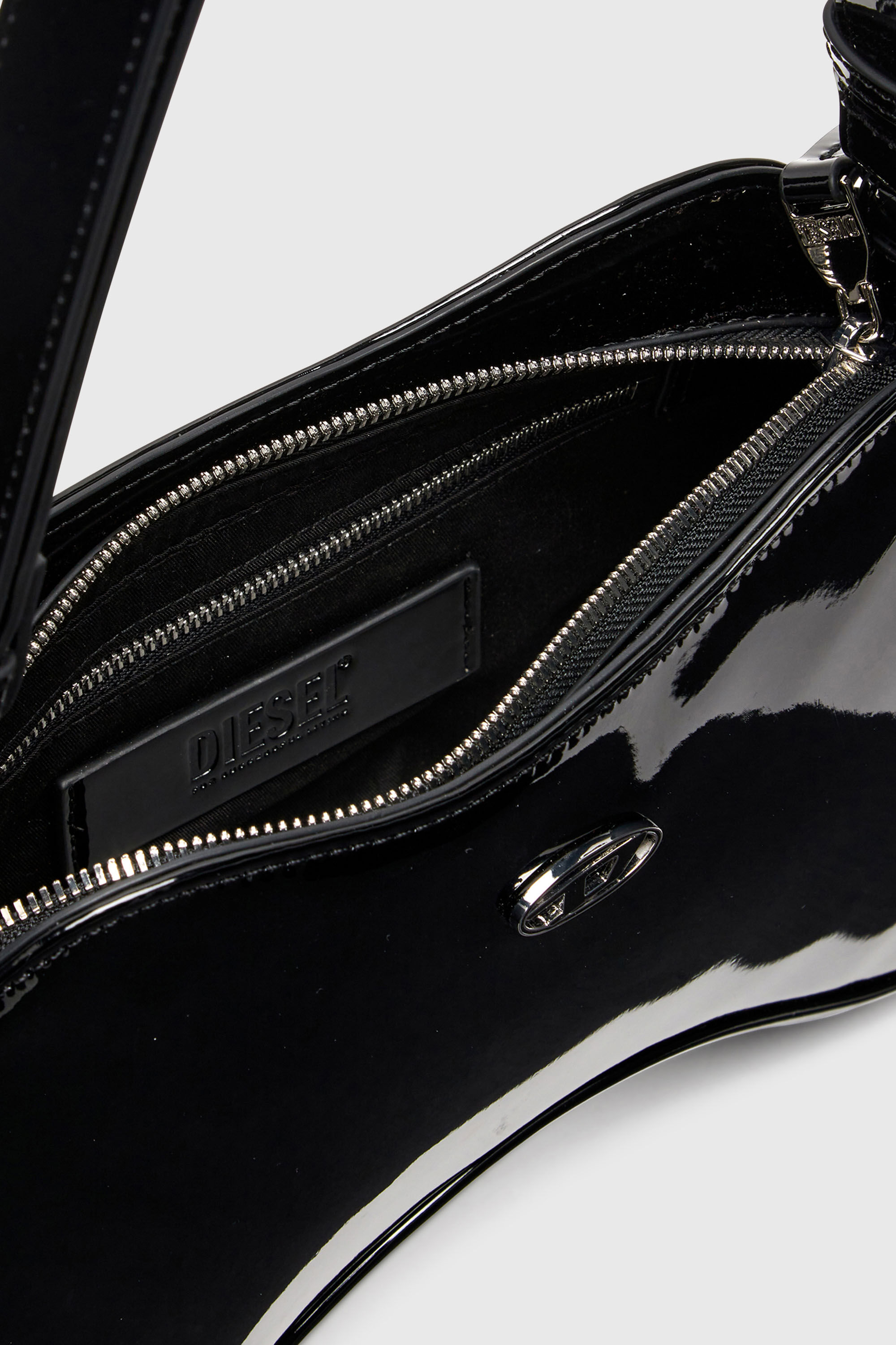 Diesel - PLAY SHOULDER, Damen Play-Gl&auml;nzende Schultertasche in Schwarz - 4