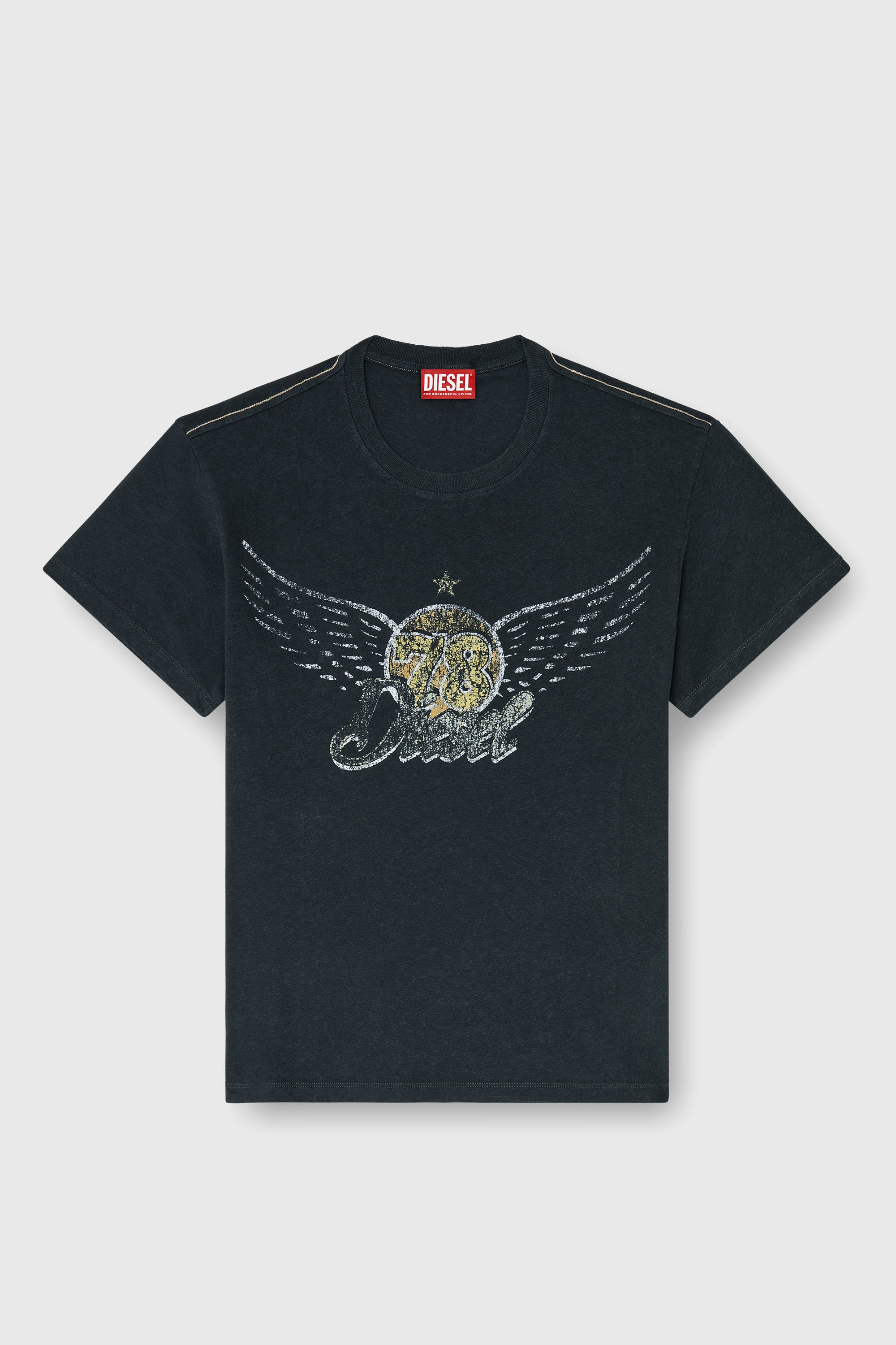 Diesel - T-GERIO-A, Herren T-Shirt aus Baumwolle-Hanf mit Konzertgrafik in Schwarz - 2