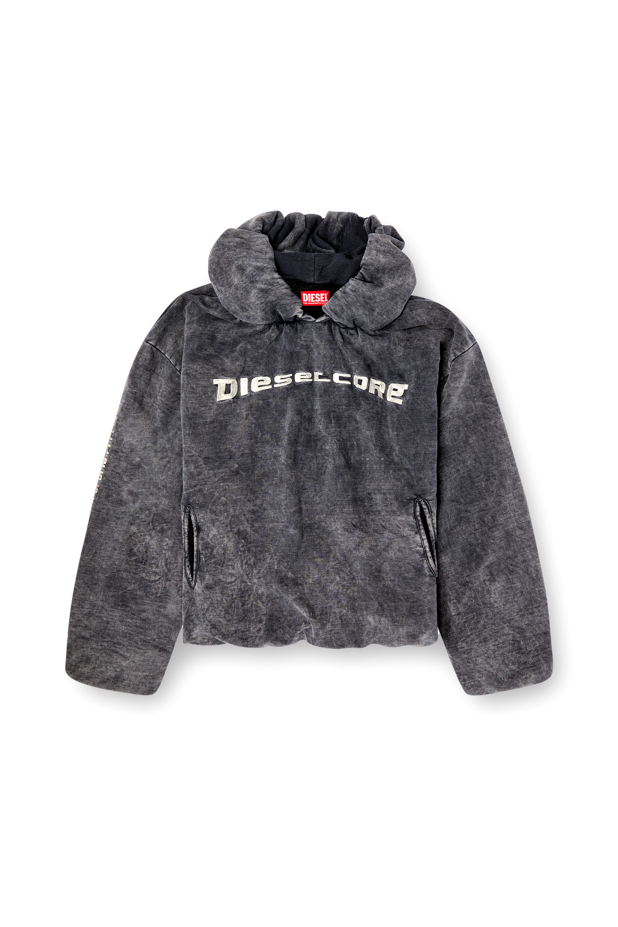 Diesel - S-FISHY, Herren Hoodie mit Denim-Effekt in Schwarz - 2