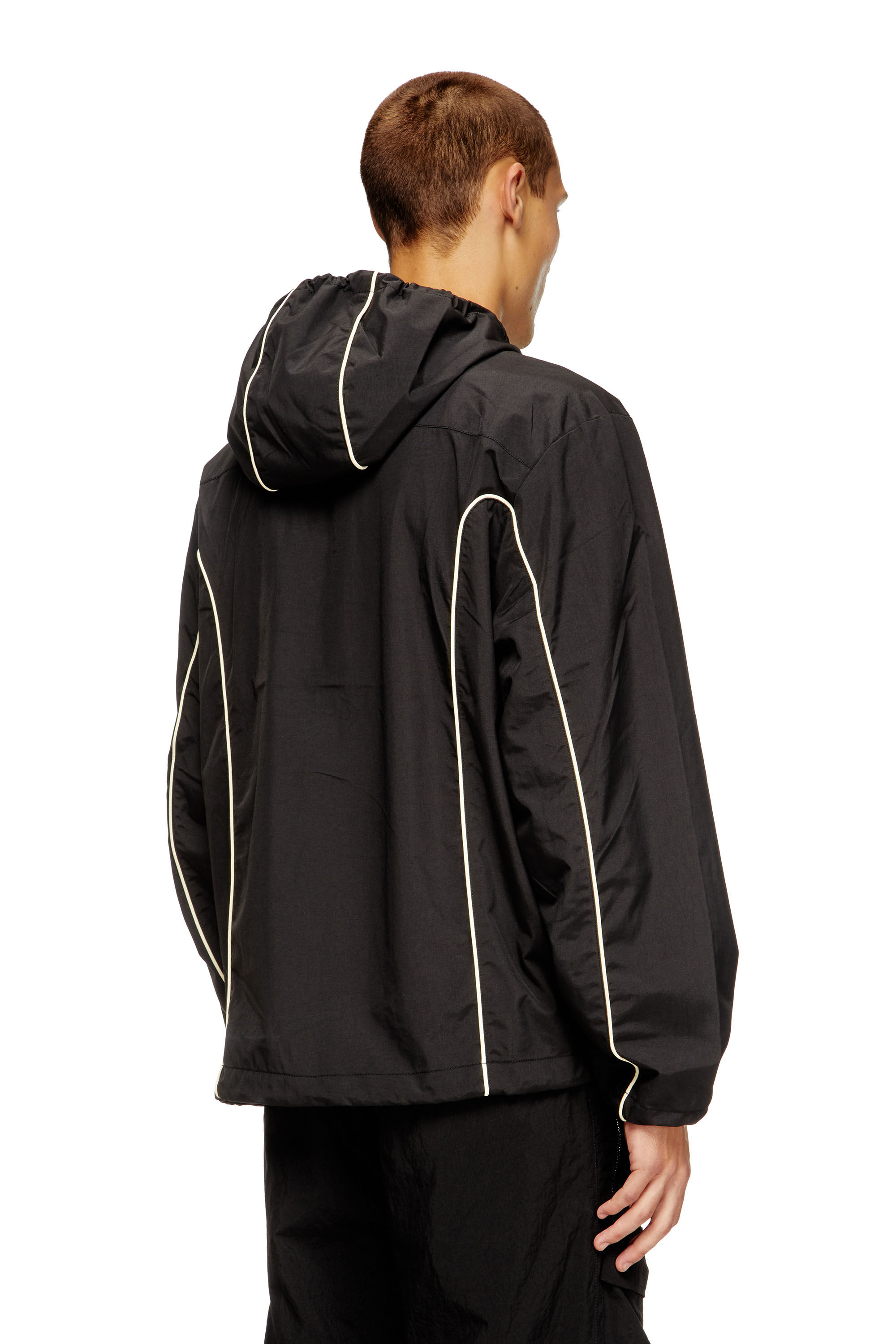 Diesel - J-HIVES, Herren Windjacke mit Kontrastpaspelierung in Schwarz - 4