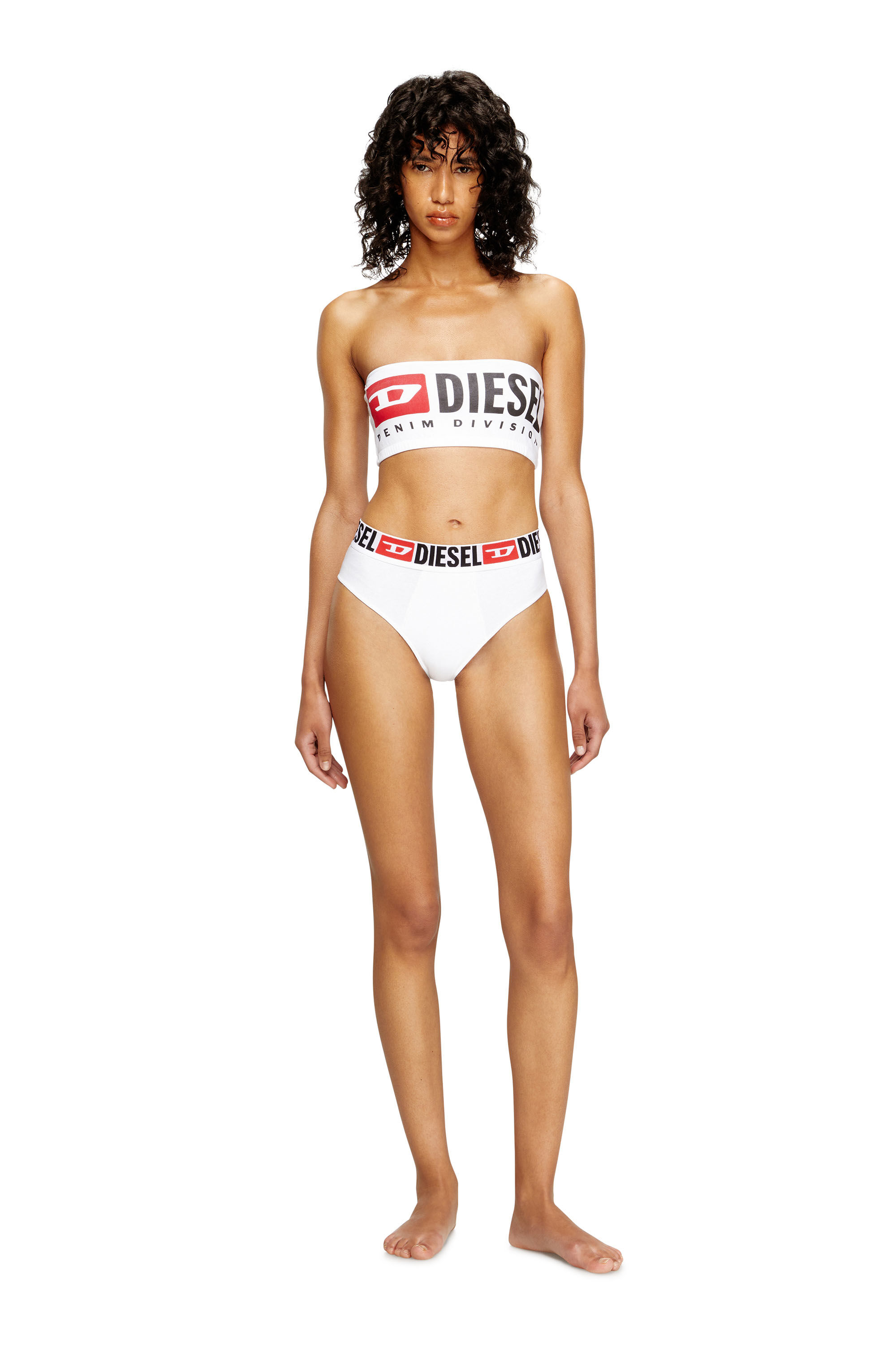 Diesel - UFSB-MELANIE, Damen Trägerloser BH mit Maxi-Logo in Weiß - 1
