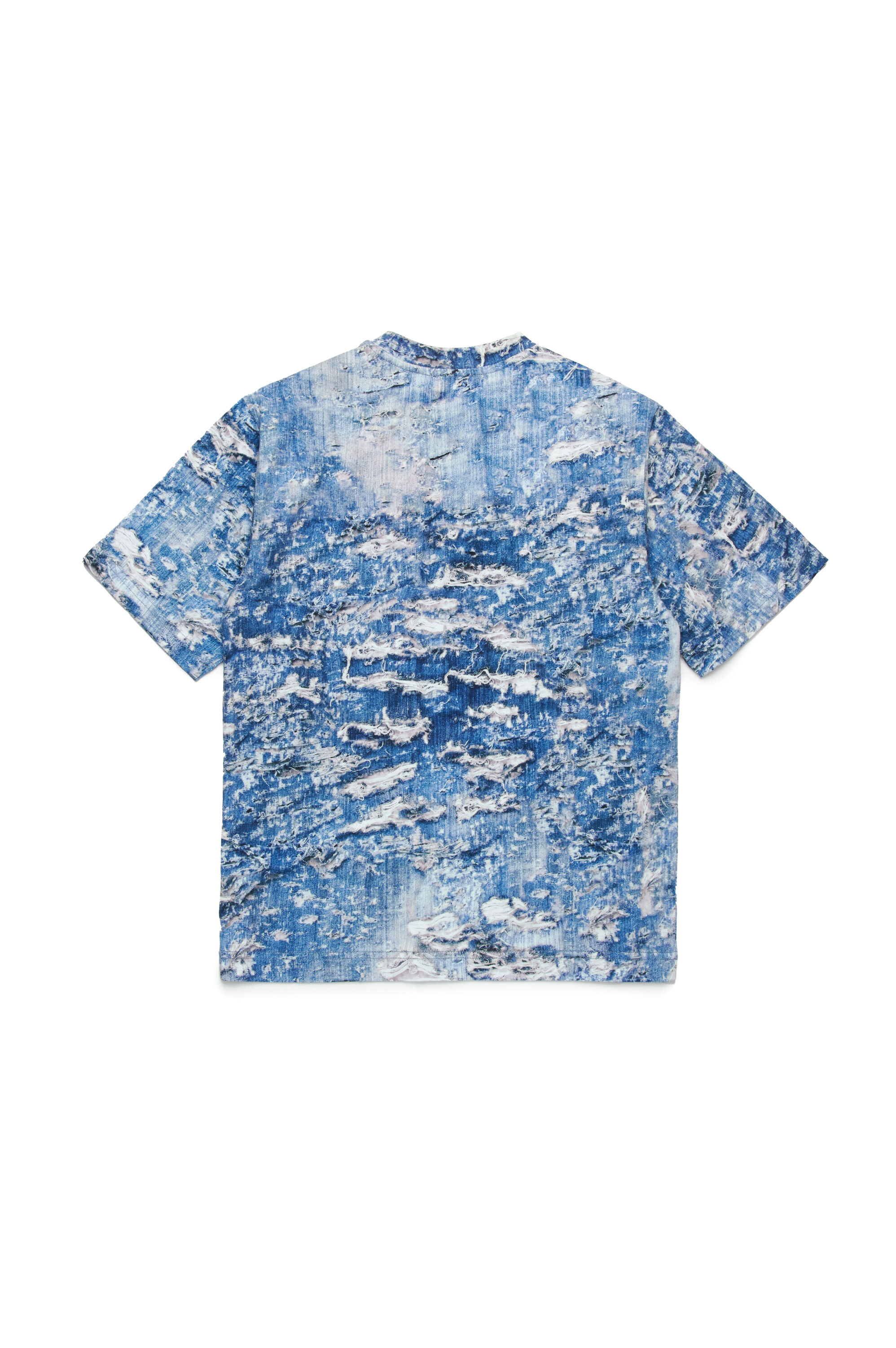Diesel - TARSTON OVER, Herren T-Shirt mit Tiger Breaks-Trompe l'œil in Blau - 2