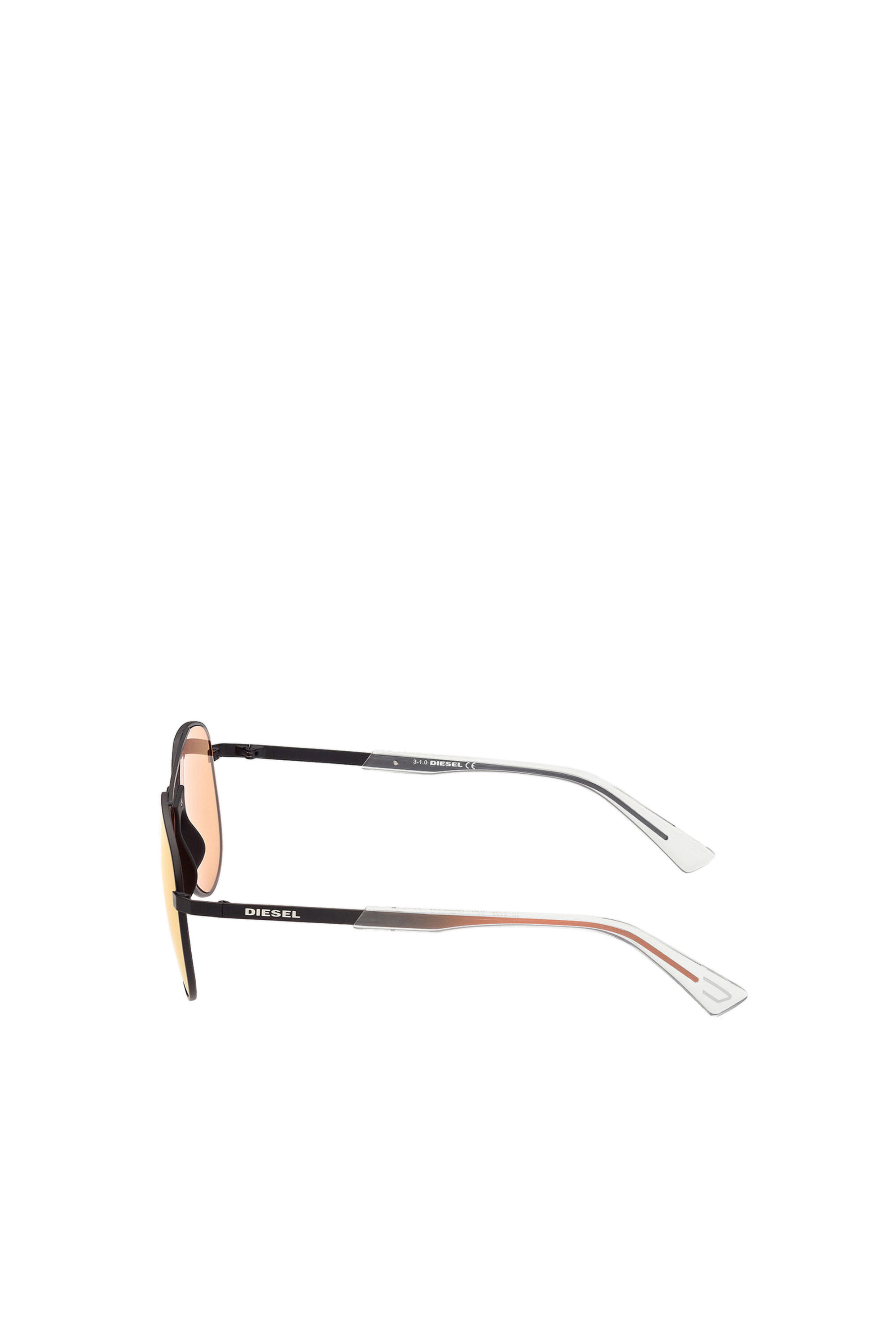 Diesel - DL0339, Herren Sonnenbrille mit Überarbeitete Pilotenform in Schwarz/Gelb - 4