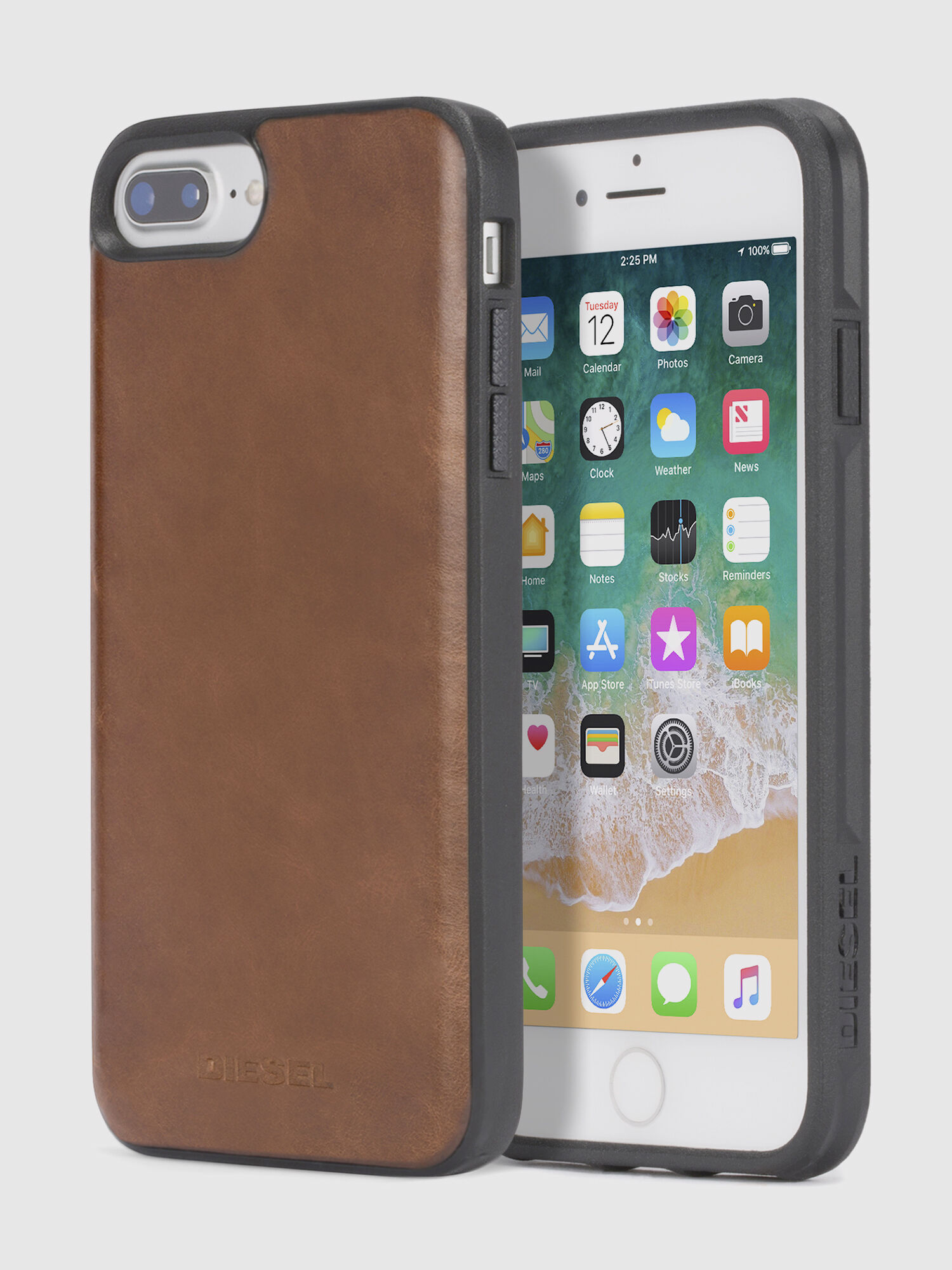 Diesel - BROWN LEATHER IPHONE 8/7/6s/6 CASE, Unisex Schutzhülle aus braunem Leder, iPhone 8/7/6s/6 in Braunes Leder - 1