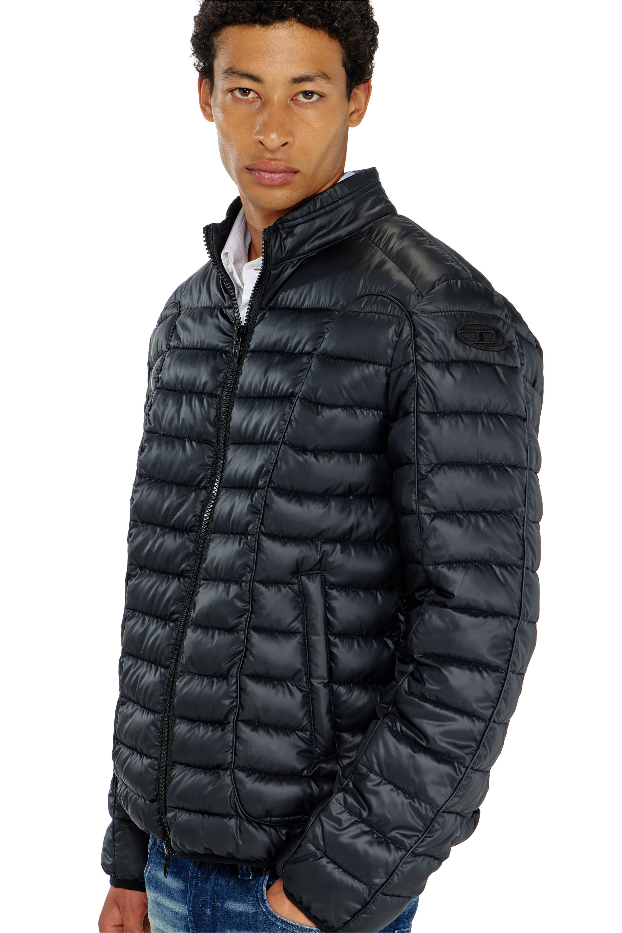 Diesel - W-PILOT-WRD, Herren Biker-inspirierte Steppjacke mit tonalen Paspeln in Schwarz - 5