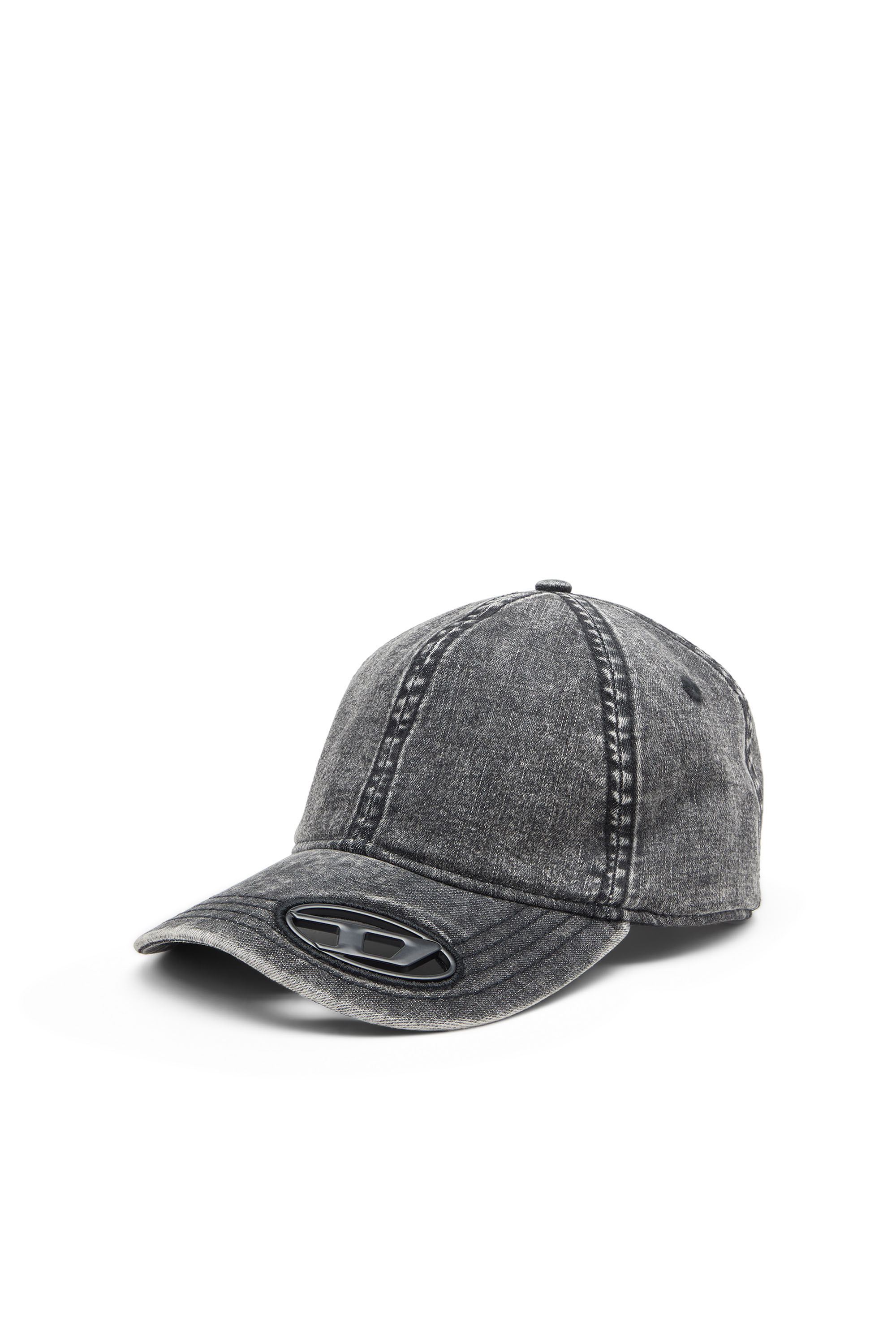 Diesel - C-AP-HOSHI, Herren Basecap aus Denim mit Oval D-Element in Schwarz - 1