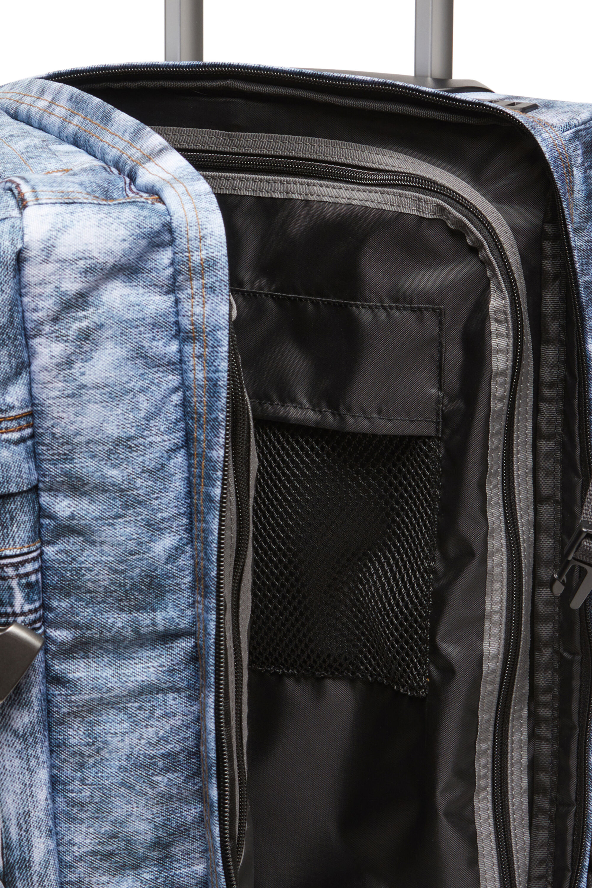 Diesel - DIESEL TRANSIT'R S, Unisex Kabinentasche aus Trompe l'œil-Denim in Blau - 4
