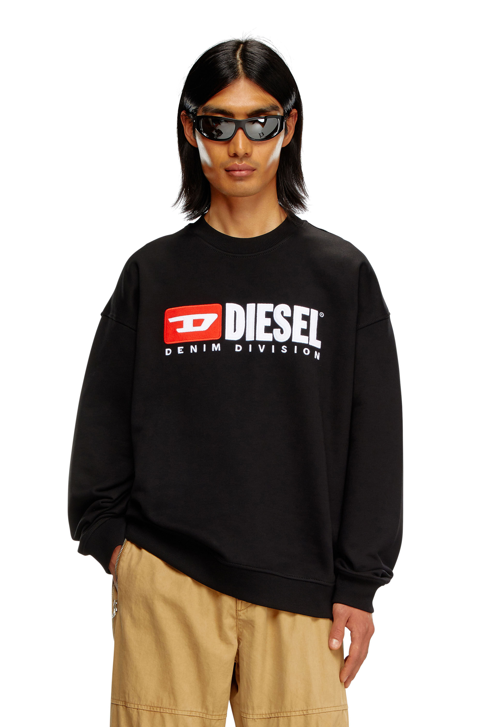 Diesel - S-BOXT-DIV, Herren Sweatshirt mit Denim Division-Logo in Schwarz - Image 3