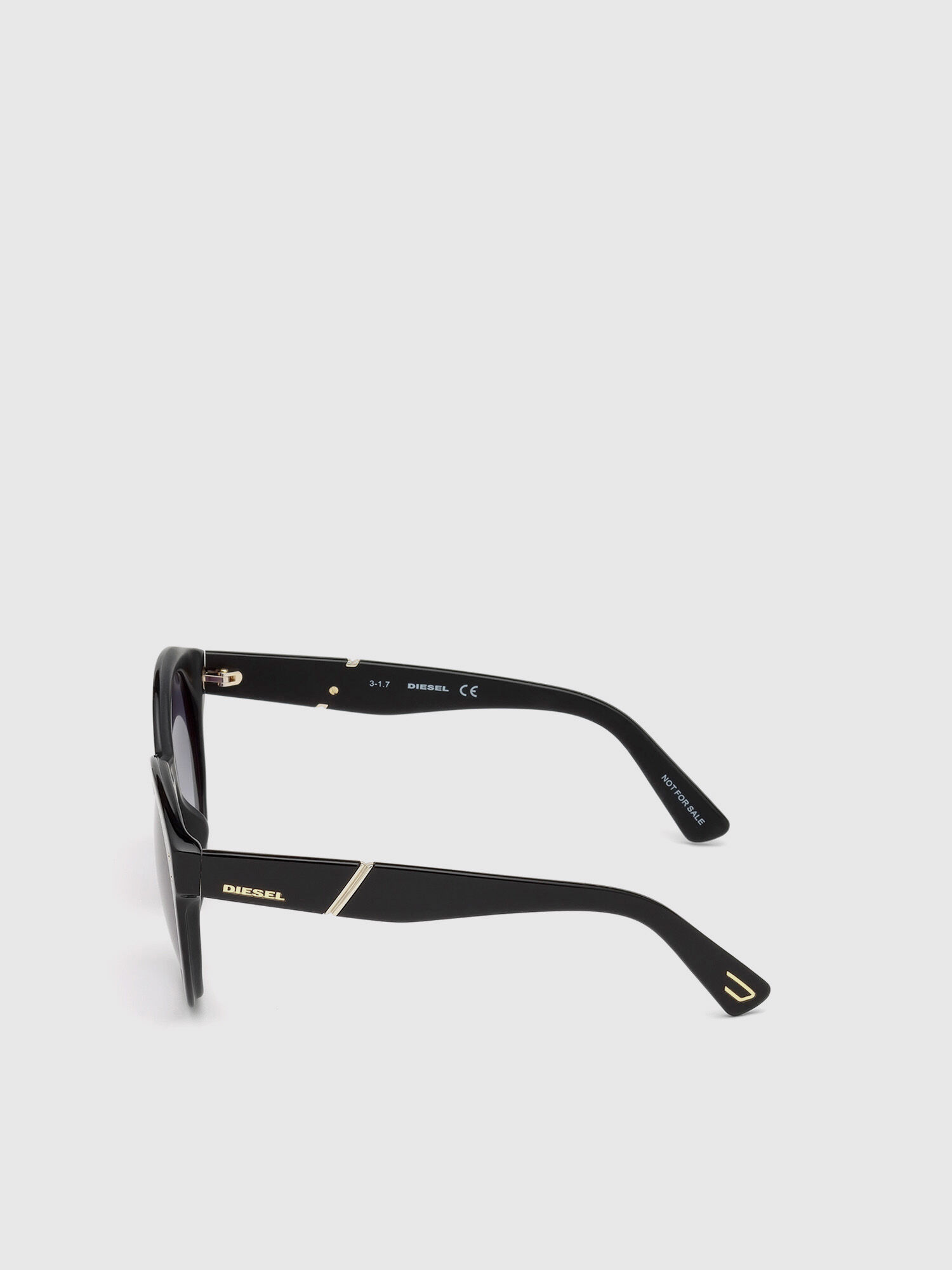 Diesel - DL0252, Damen Sonnenbrille aus Acetat mit großen, runden Gläsern in Schwarz - 3