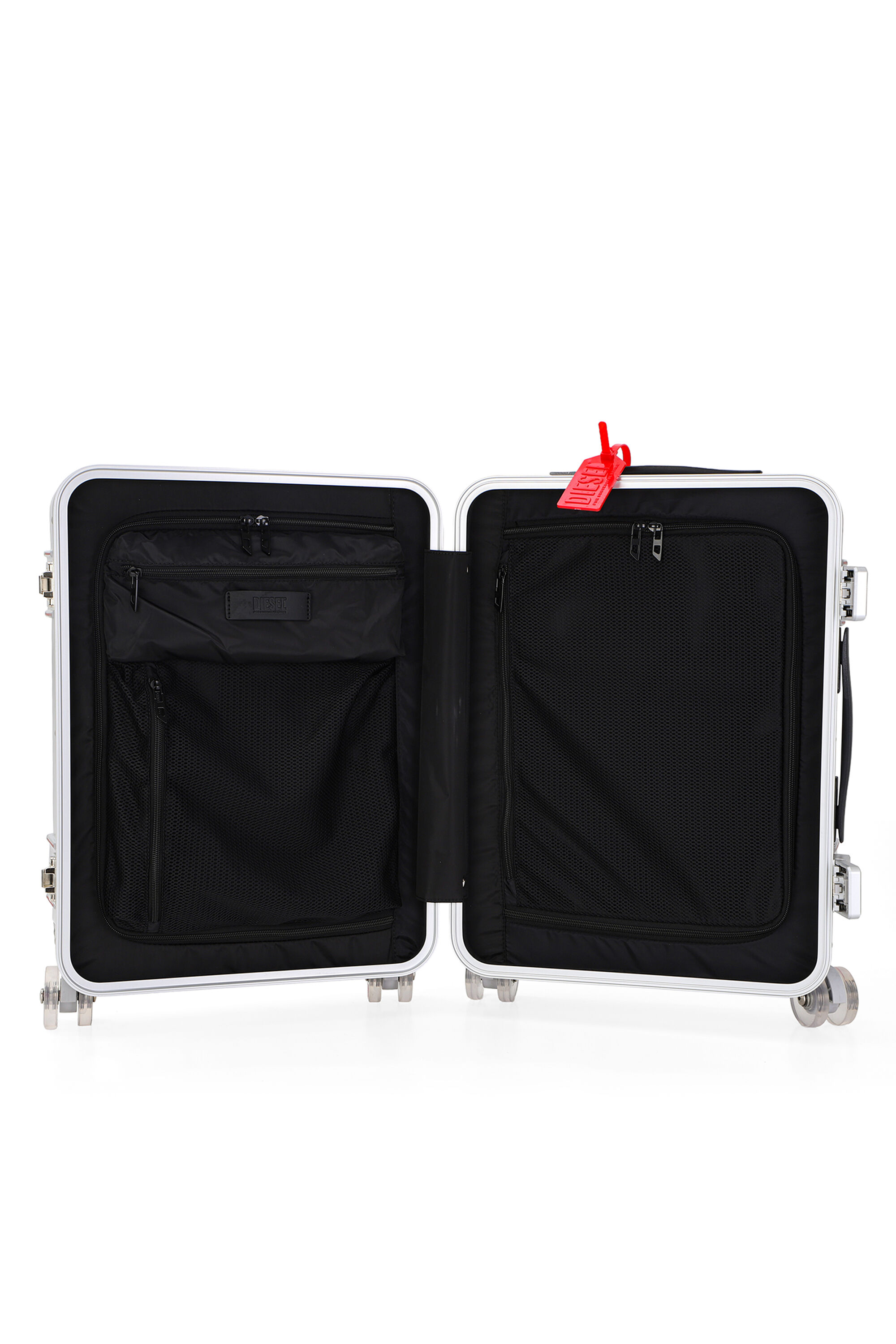 Diesel - DIESEL PC STRONG IMAGE TROLLEY- DSL003, Unisex Robuster 20"-Handgep&auml;ckkoffer in Silber - 4