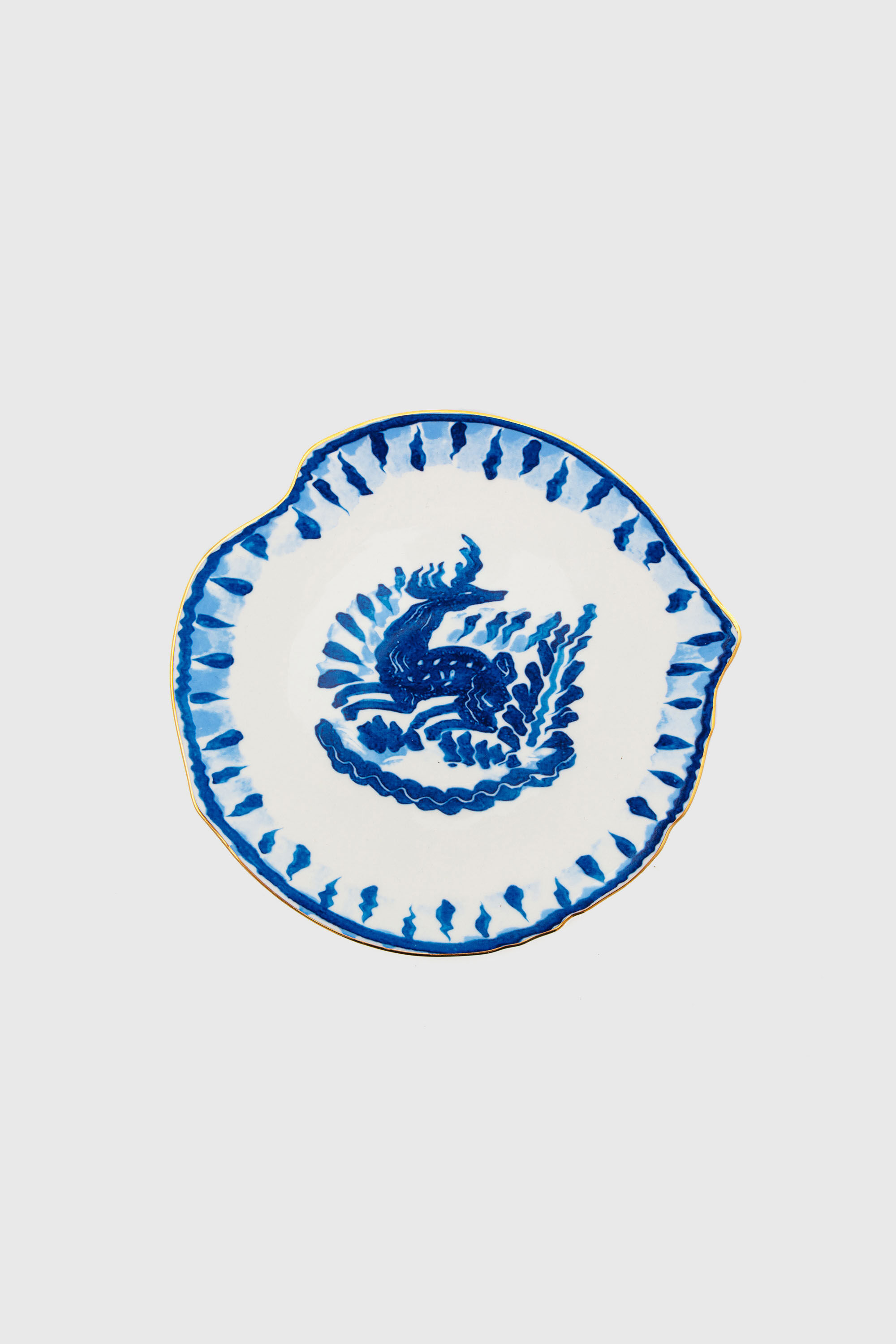 Diesel - 11230 DESSERT PLATE IN PORCELAIN "CLASSI, Unisex Dessertteller aus Porzellan in Weiss/Blau - 1