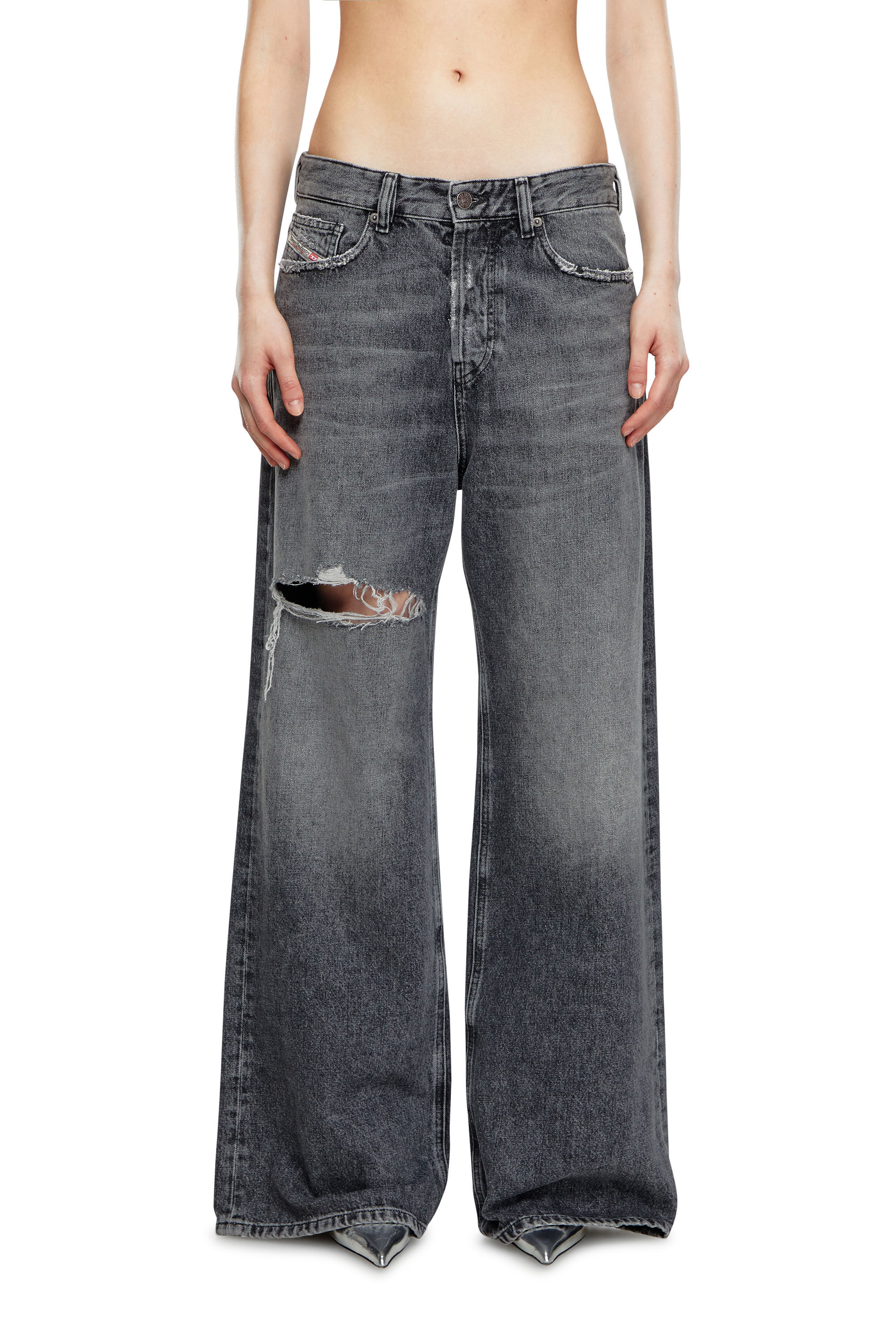 Diesel - Straight Jeans 1996 D-Sire 007X4, Schwarz/Dunkelgrau - Image 3