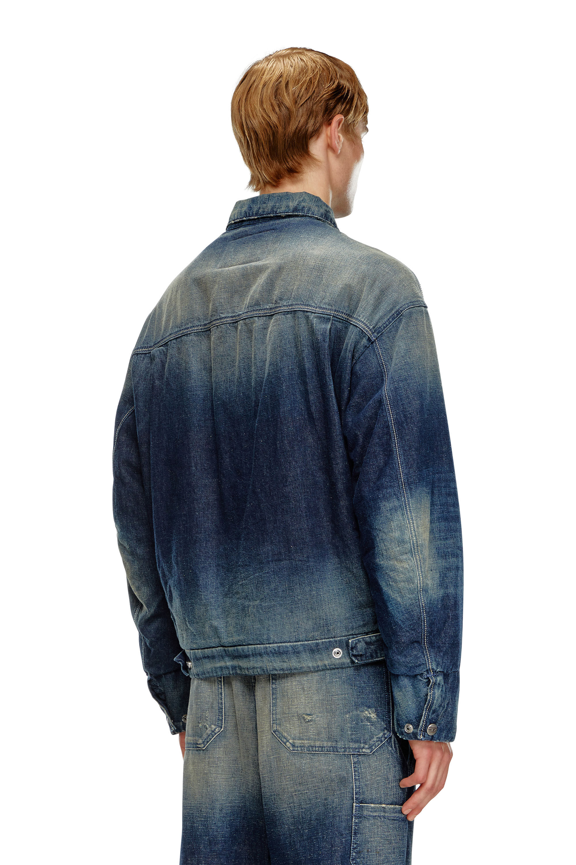 Diesel - D-STACK, Herren Gefütterte Jacke aus Denim im Utility-Stil in Dunkelblau - 4