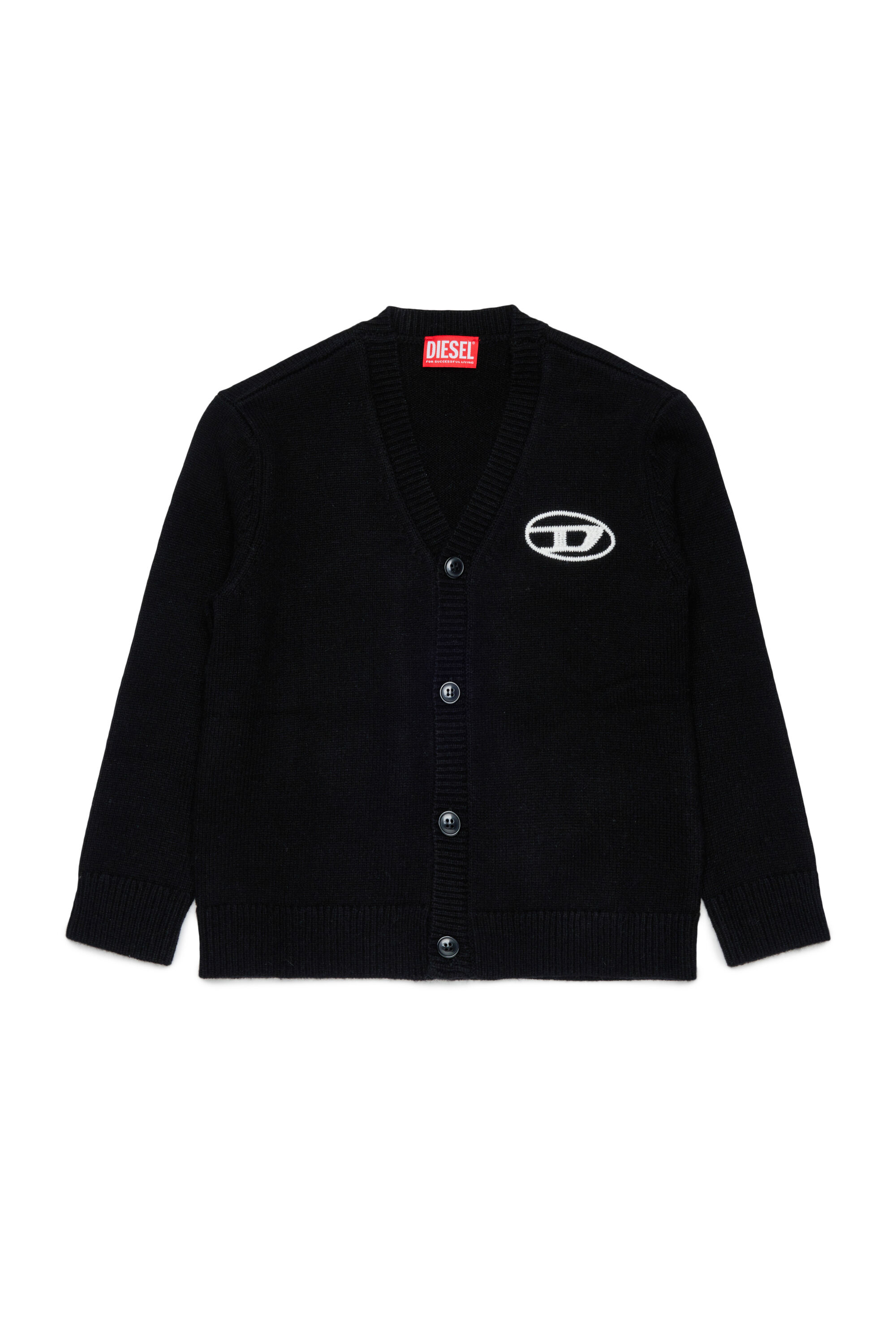 Diesel - KLABO CARDIGAN OVER, Herren Cardigan mit Kaschmir und Oval D Logo in Schwarz - 1