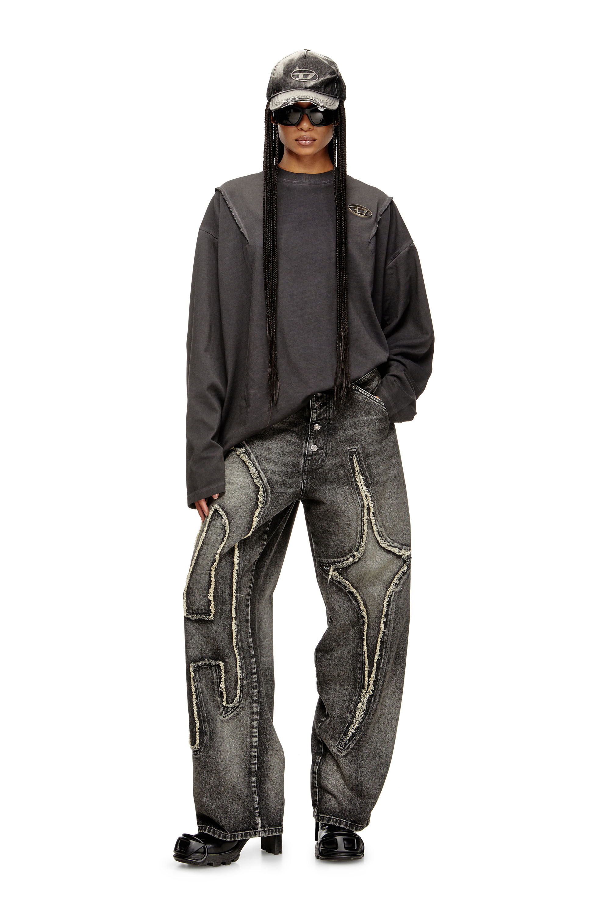 Diesel - Unisex Straight Jeans D-ThugClub 0BEBT, Schwarz/Dunkelgrau - 6