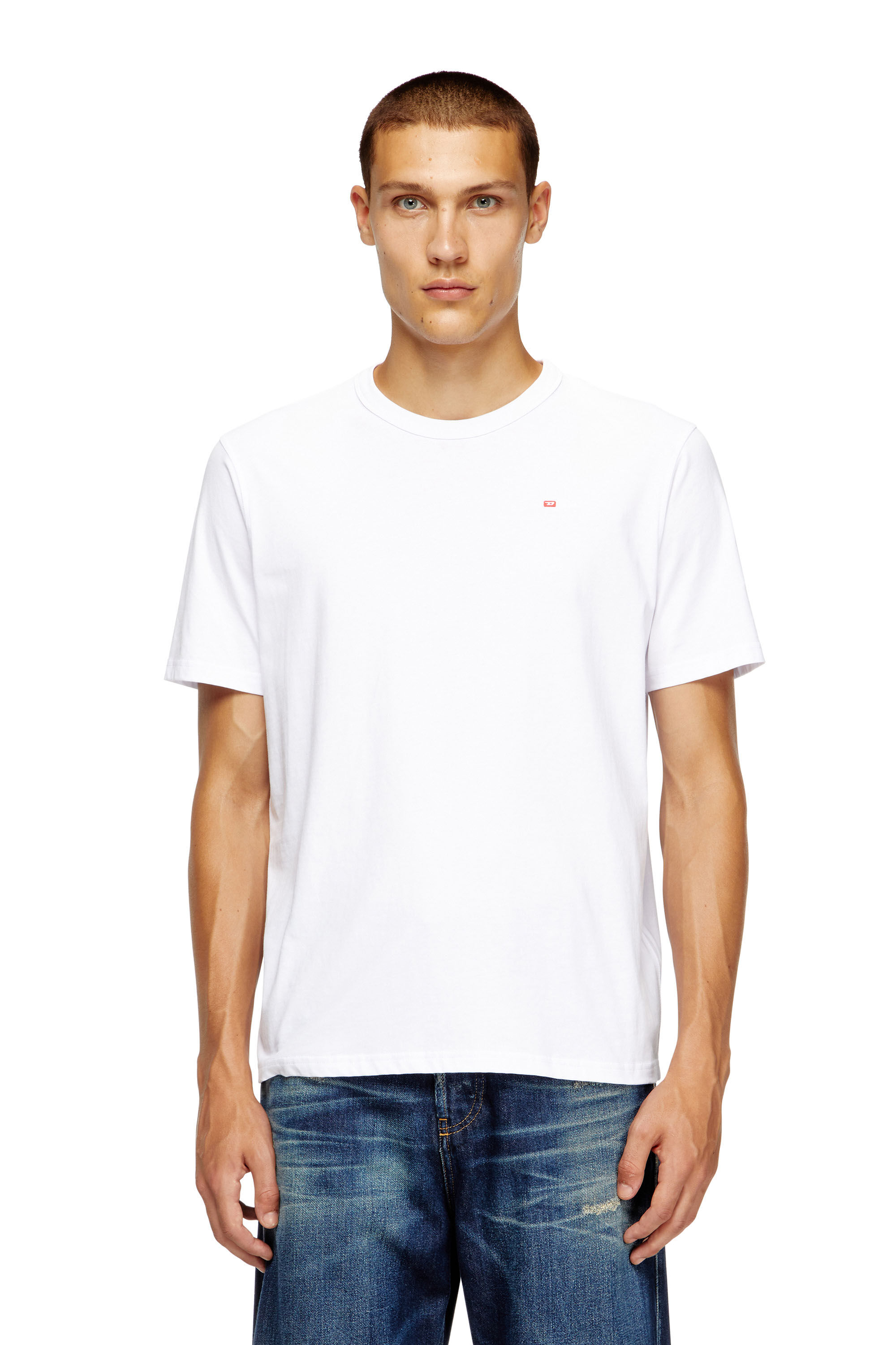 Diesel - T-ADJUST-MICRODIV, Unisex T-Shirt mit gesticktem Mikro-Logo in Weiß - 3