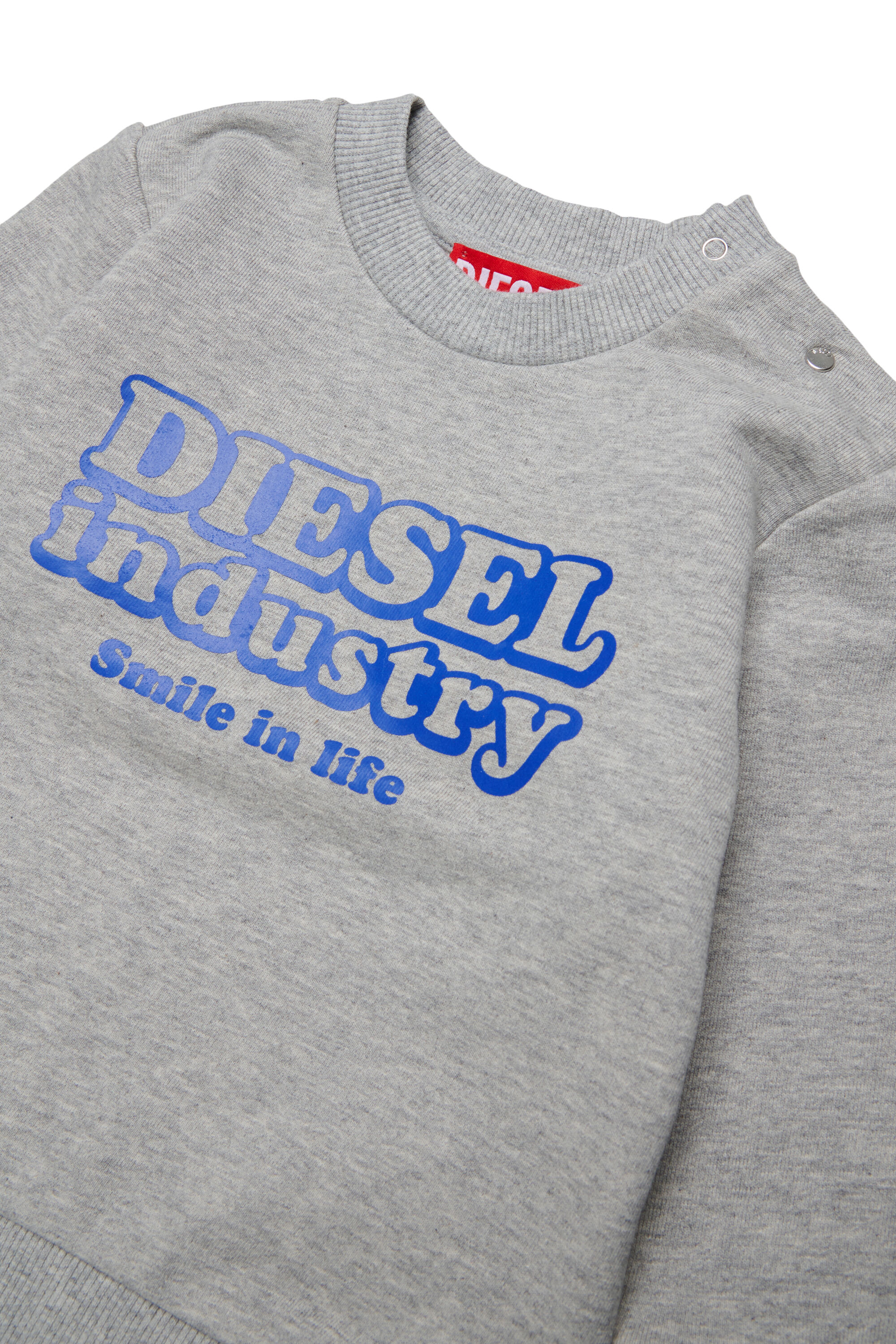 Diesel - SLODIMB, Herren Baumwoll-Sweatshirt mit Diesel Industry Print in Grau - 3