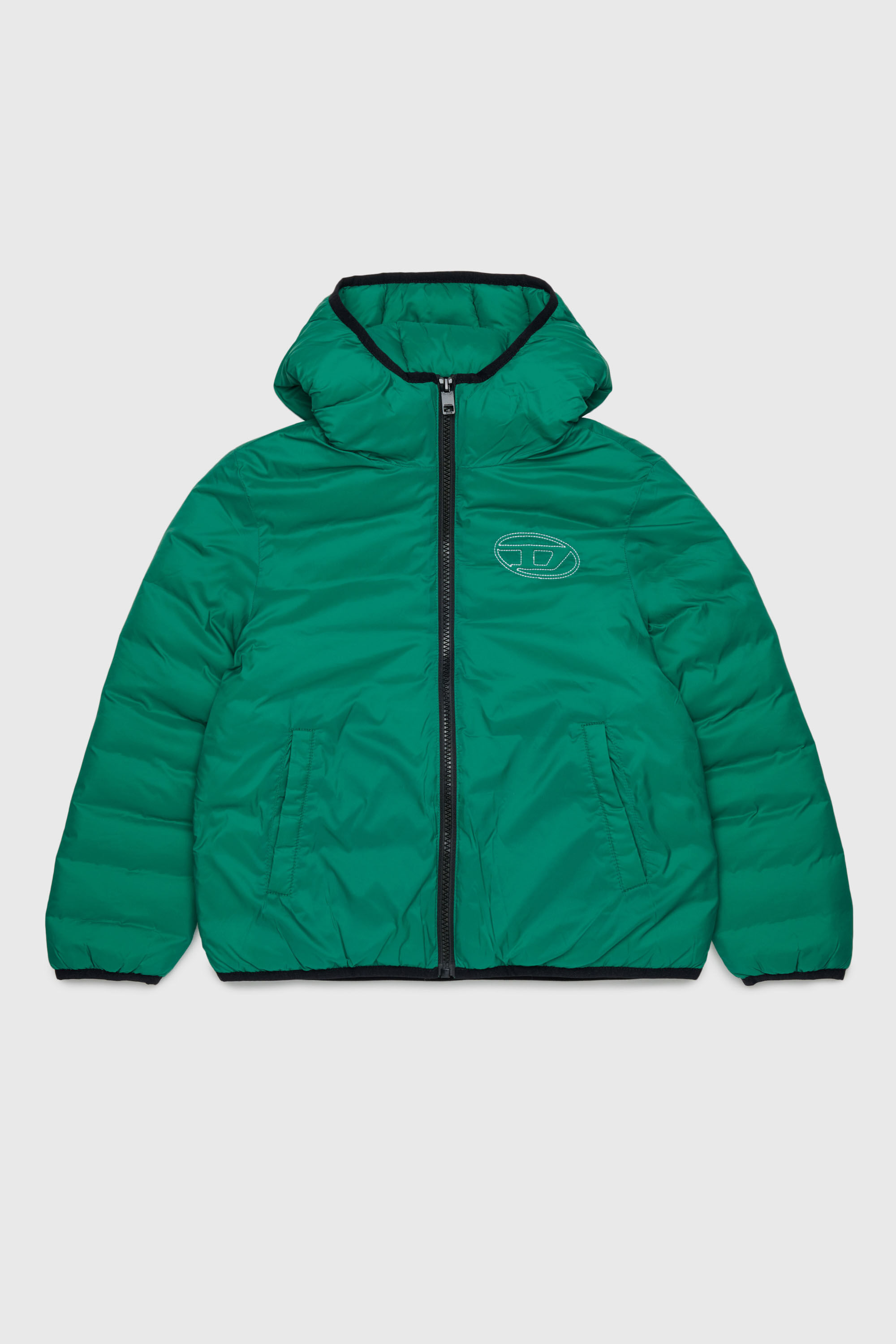Diesel - JOSIPLS, Unisex Kapuzjacke aus wattiertem Nylon in Gr&uuml;n - 1