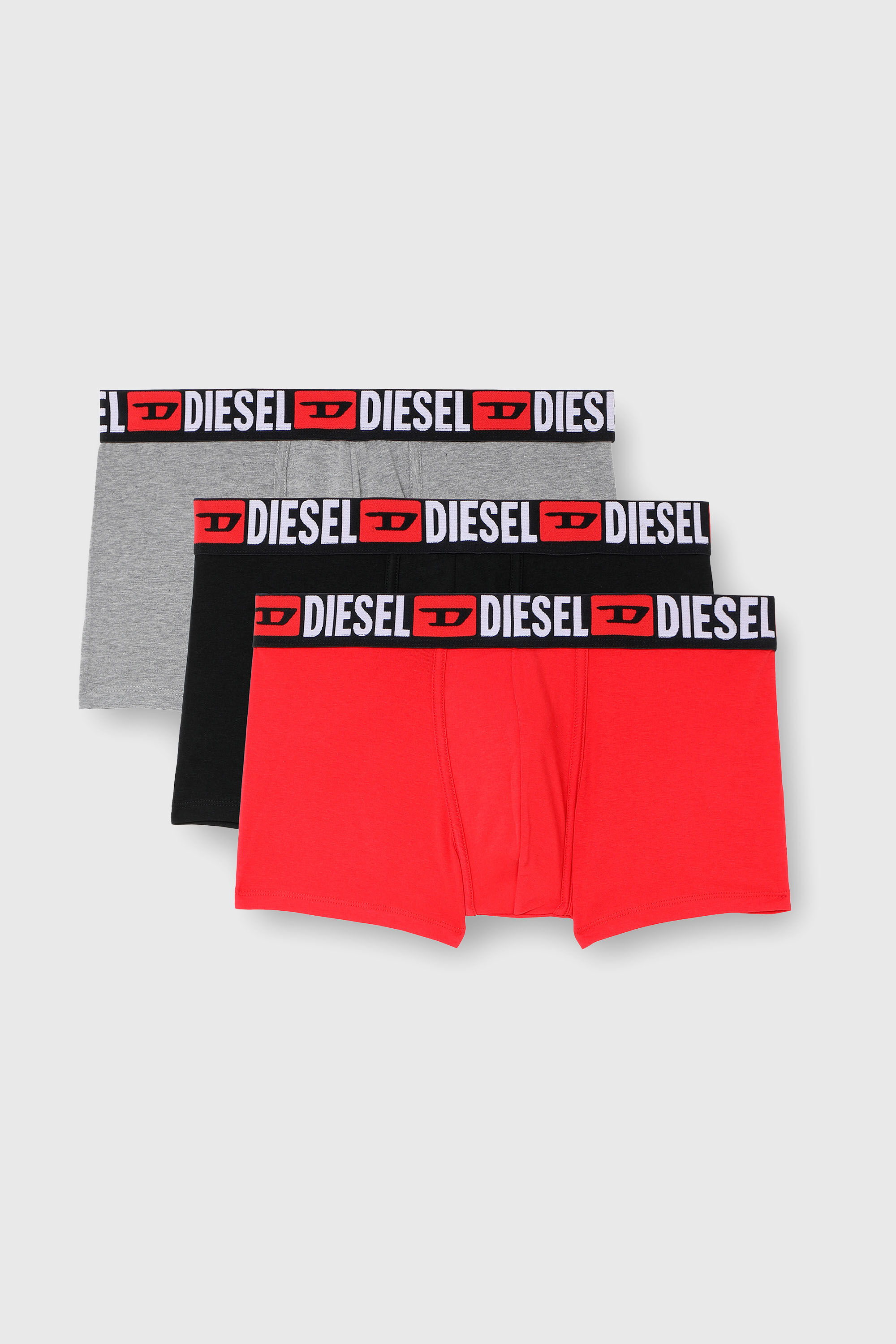 Diesel - UMBX-DAMIENTHREEPACK, Herren Retropants im Dreierpack mit umlaufendem Logo am Bund in Rot/Grau - 2