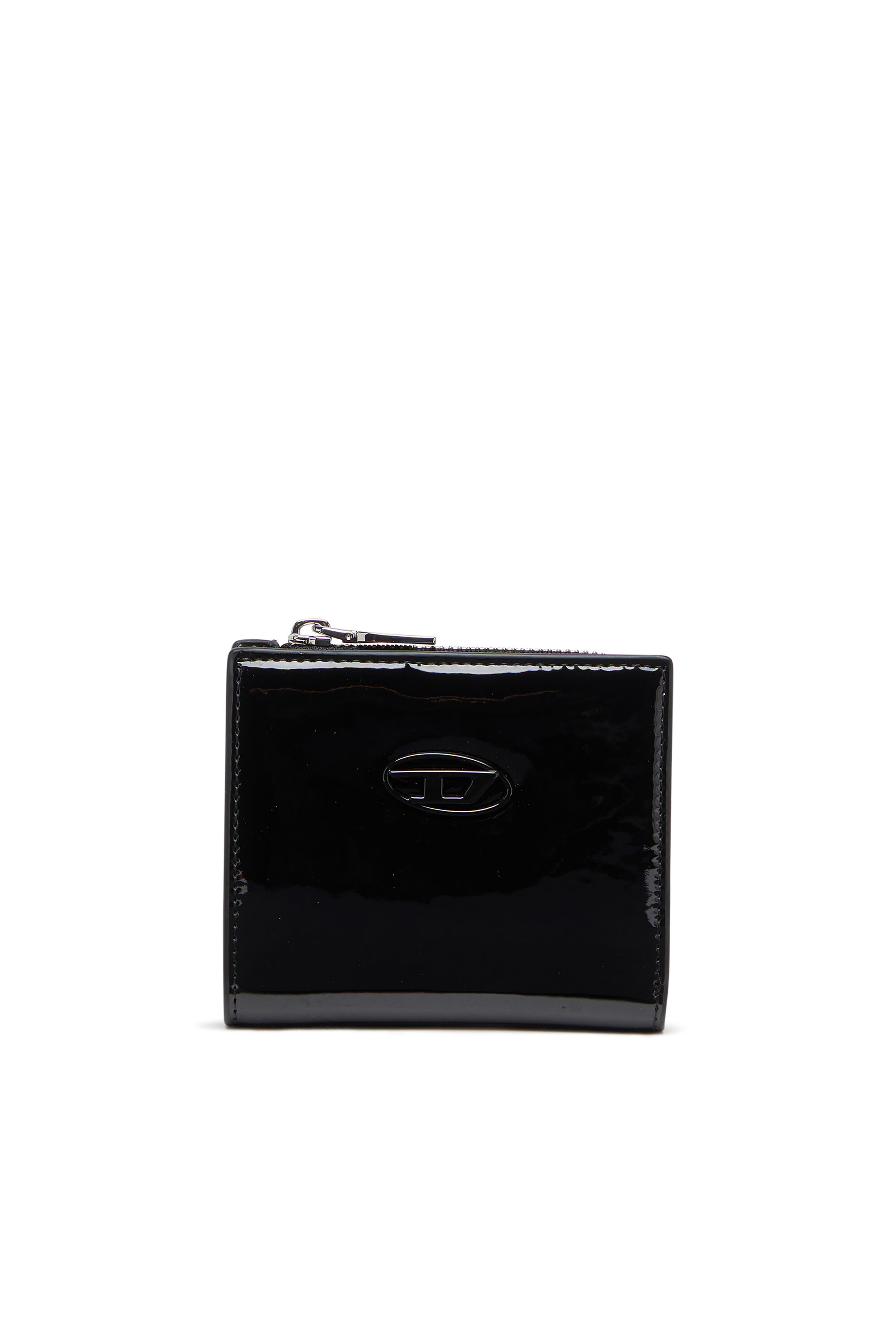 Diesel - PLAY BI FOLD ZIP L, Damen Faltportemonnaie aus glänzendem PU in Schwarz - 1