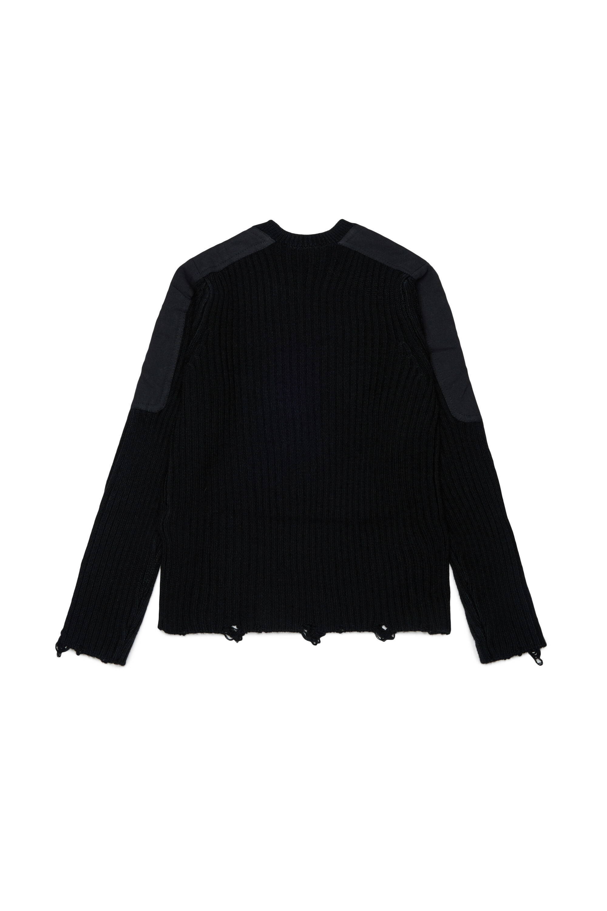 Diesel - KAMAR, Herren Ausgefranster Pullover aus Wollmischung in Schwarz - 2