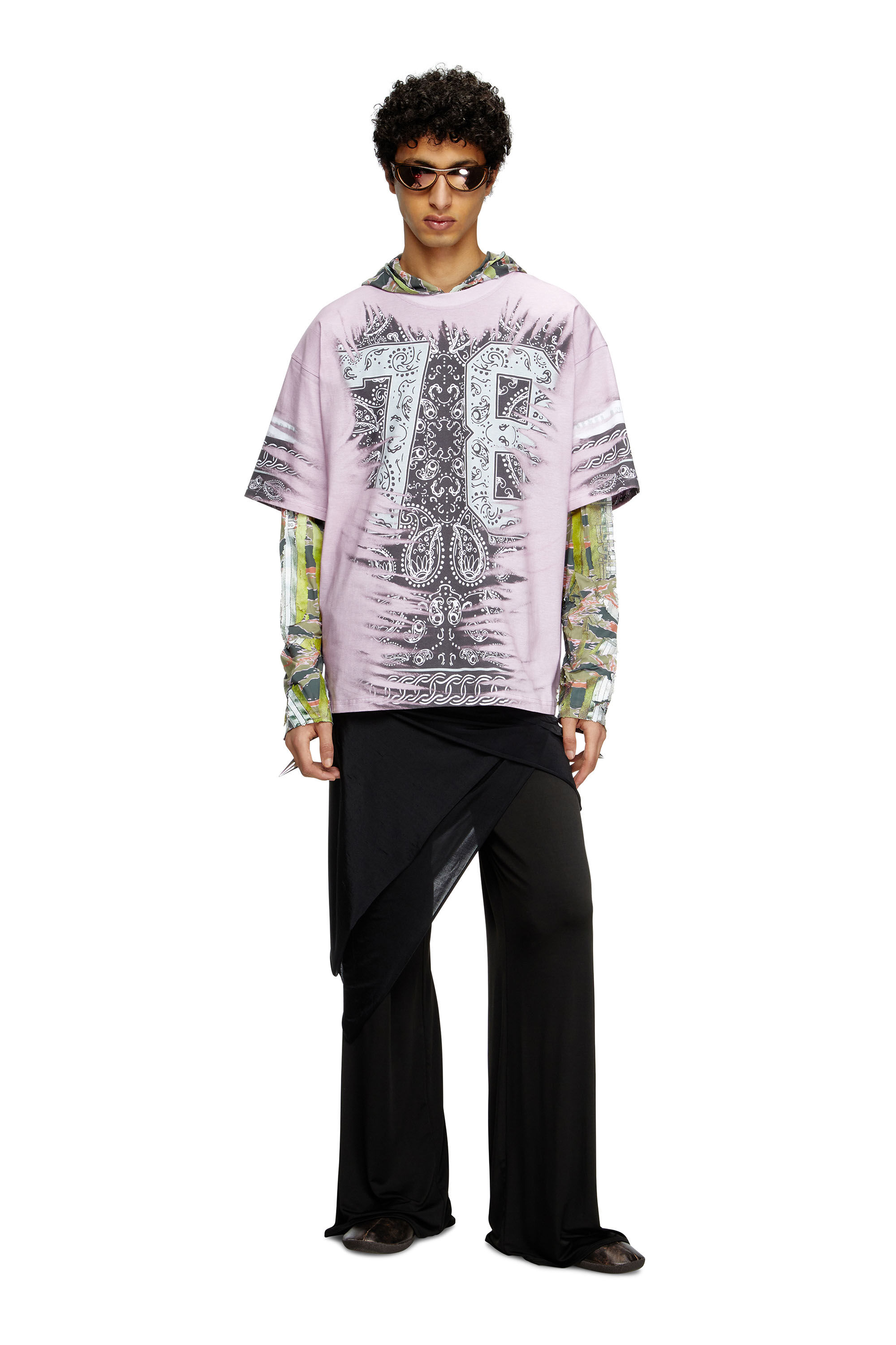 Diesel - T-BOXT-78-R1, Herren T-Shirt mit 78-Bandana-Print in Rosa - 1
