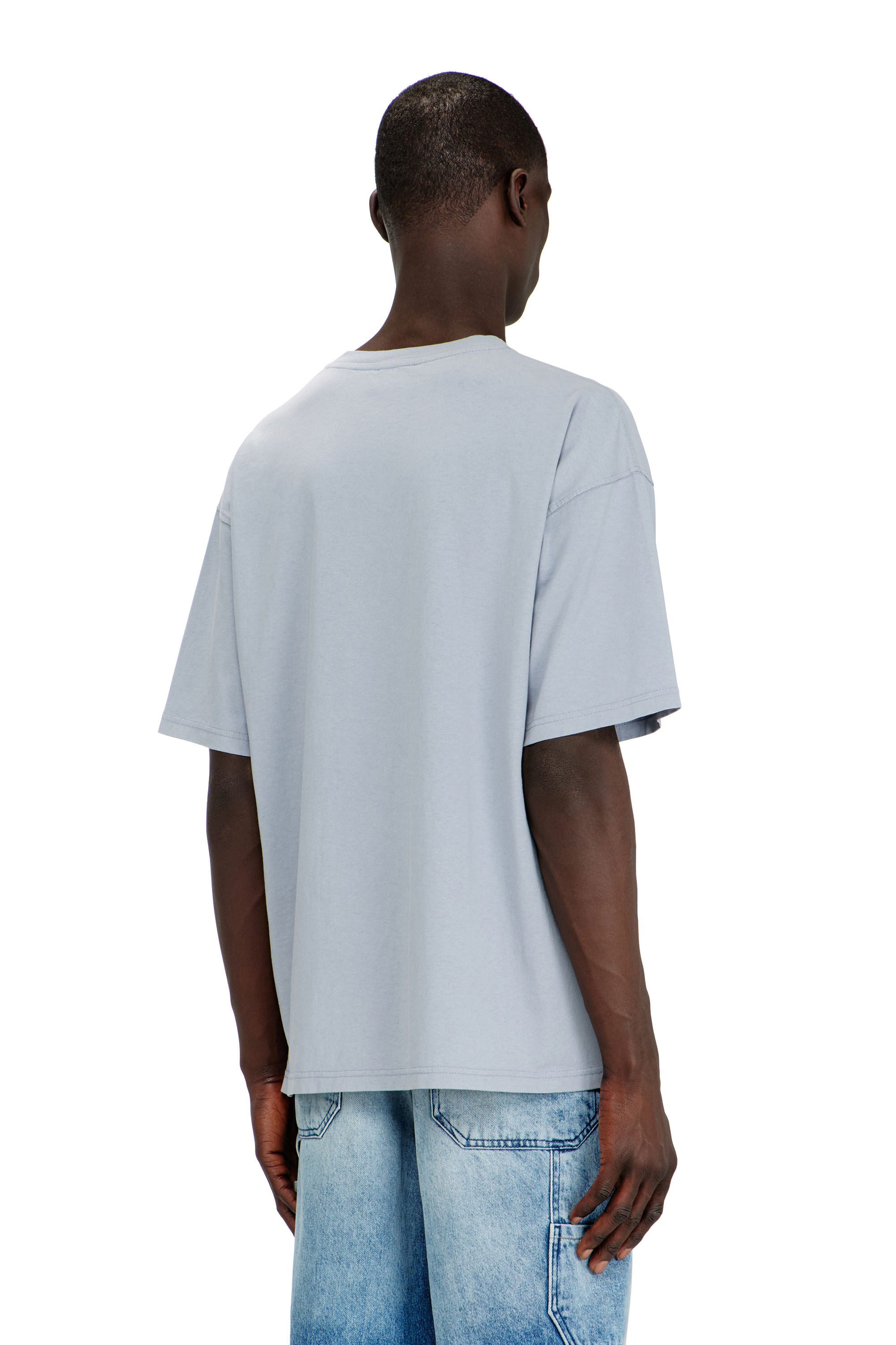 Diesel - T-BOXT-N14, Herren T-Shirt mit beflocktem Distressed-Logo in Hellblau - 4