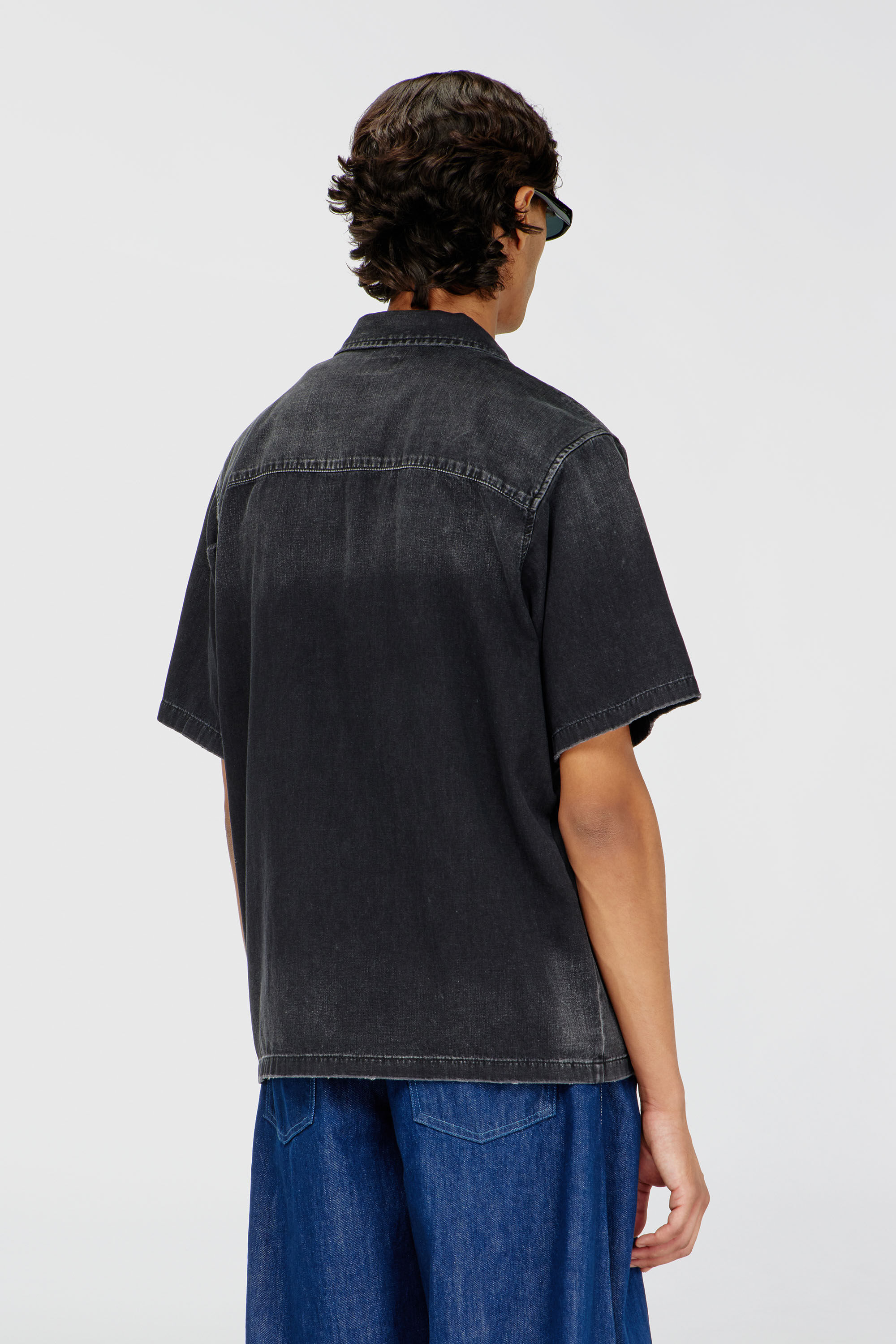 Diesel - D-NABIL-D, Herren Denim-Hemd mit kurzen &Auml;rmeln in Schwarz - 4