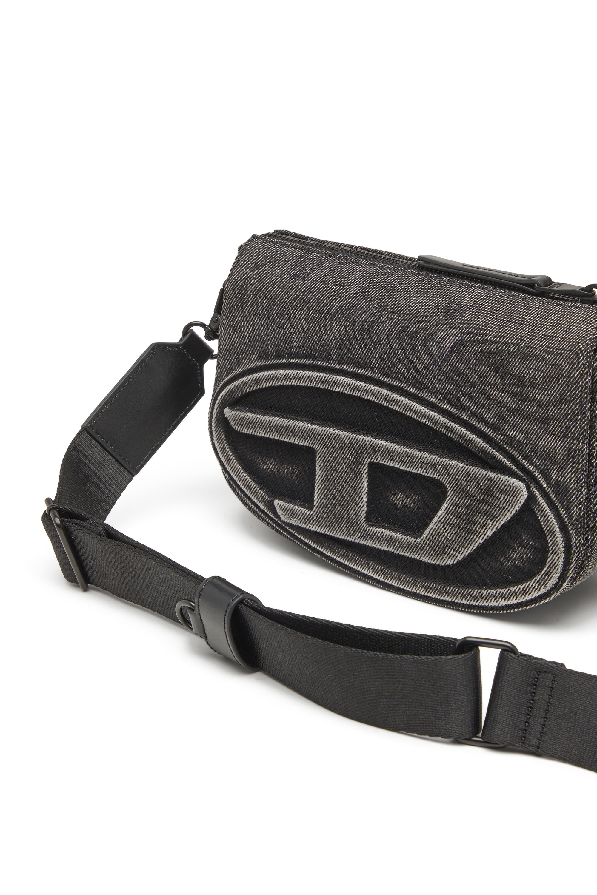 Diesel - 1DR CAMERA BAG, Unisex 1DR-Kameratasche aus gewaschenem Denim in Jeansgrau - 5
