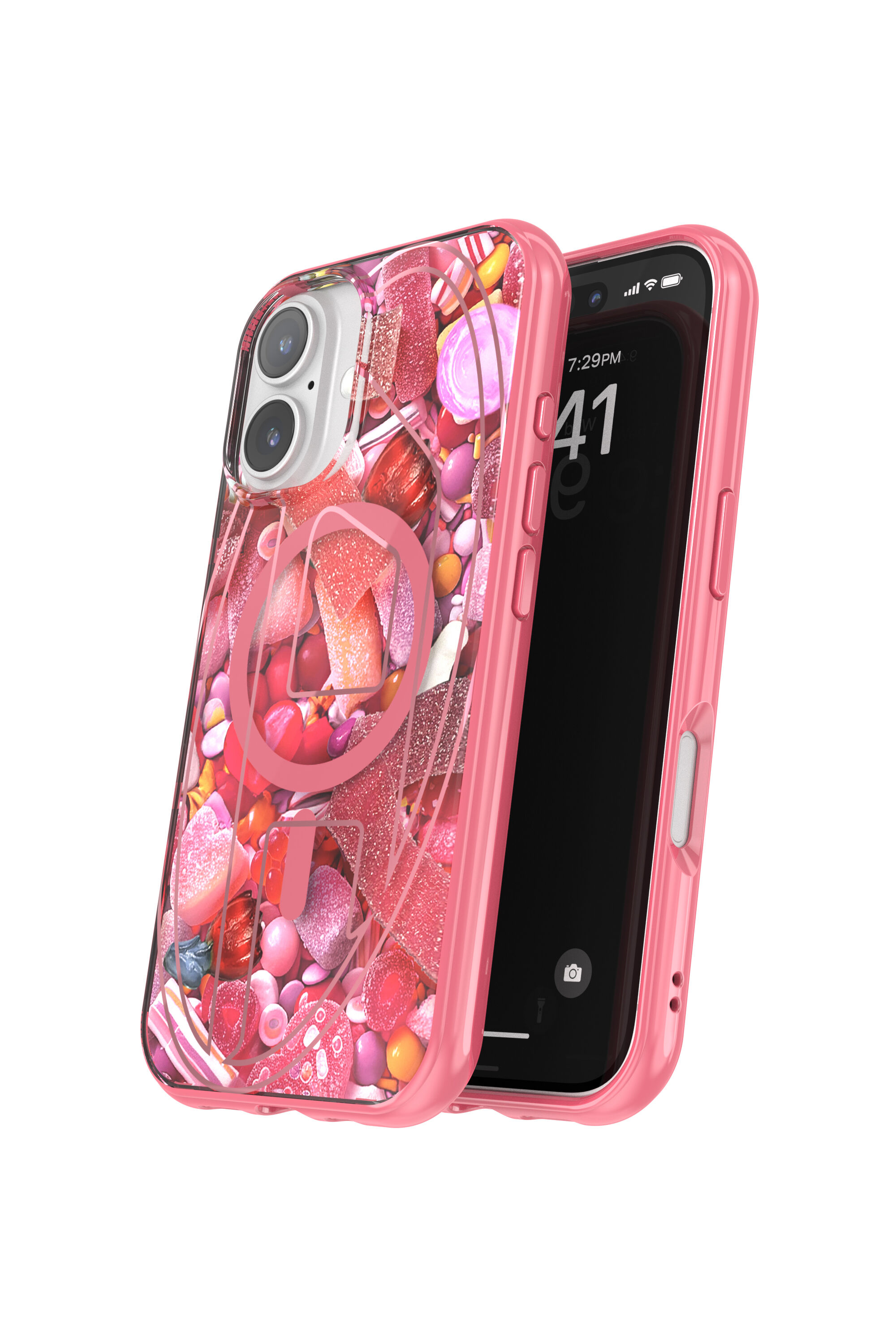 Diesel - 60249 AOP CASE, Unisex Oval D Hülle mit MagSafe iPhone 16 in Rosa - 3