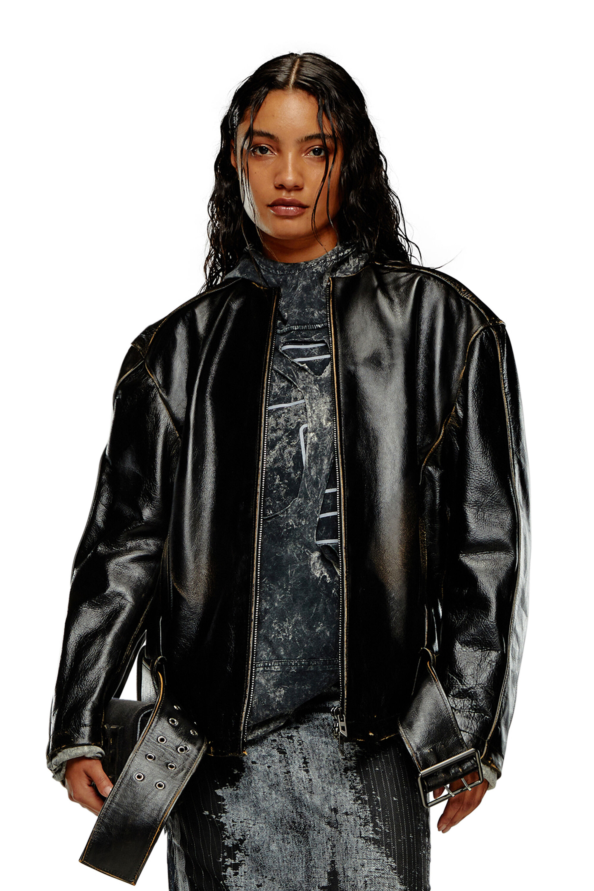 Diesel damen lederjacke clearance