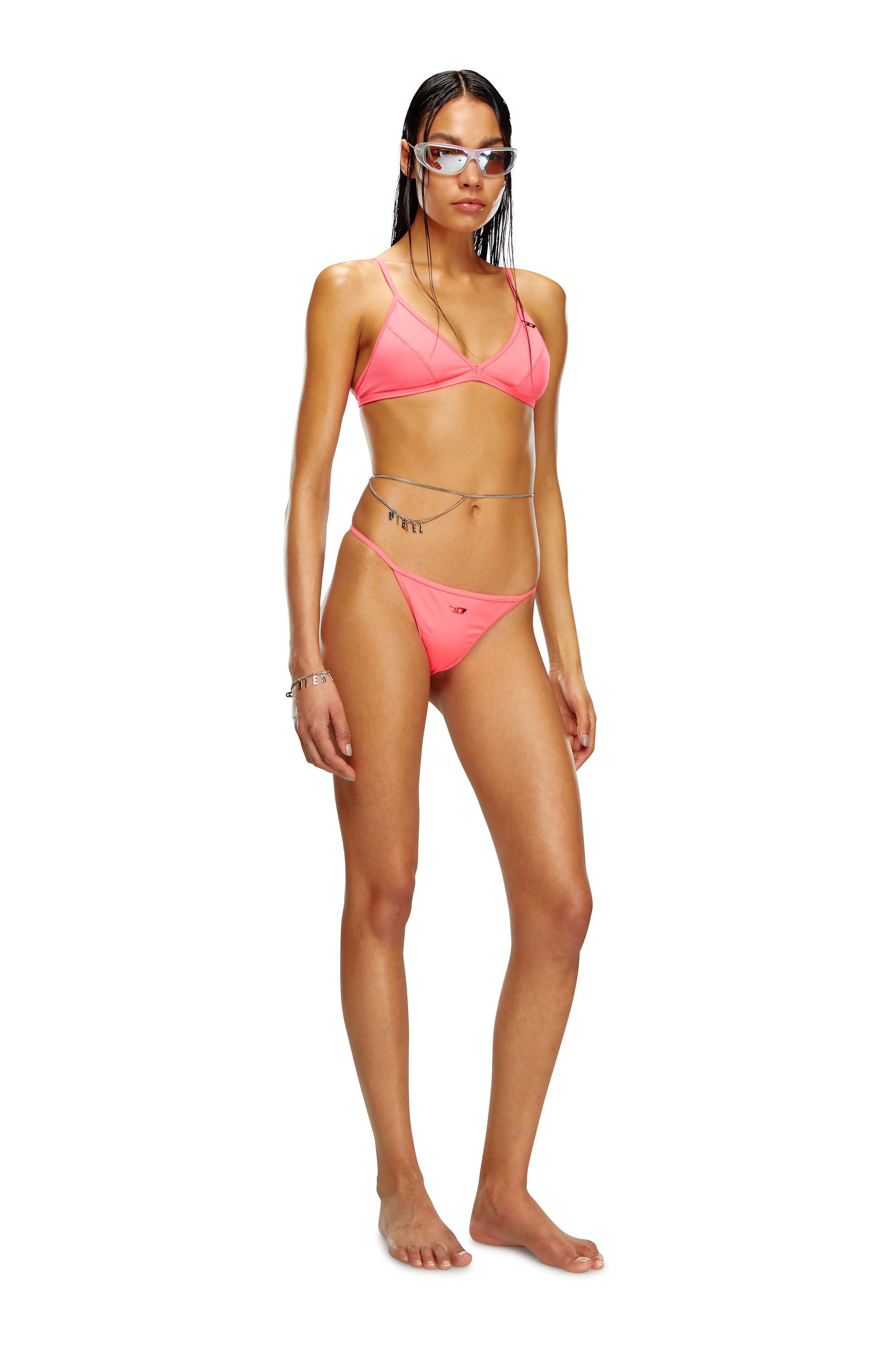 Diesel - BFST-HELENA, Woman Neon thong bikini bottoms with D logo in Pink - Image 2
