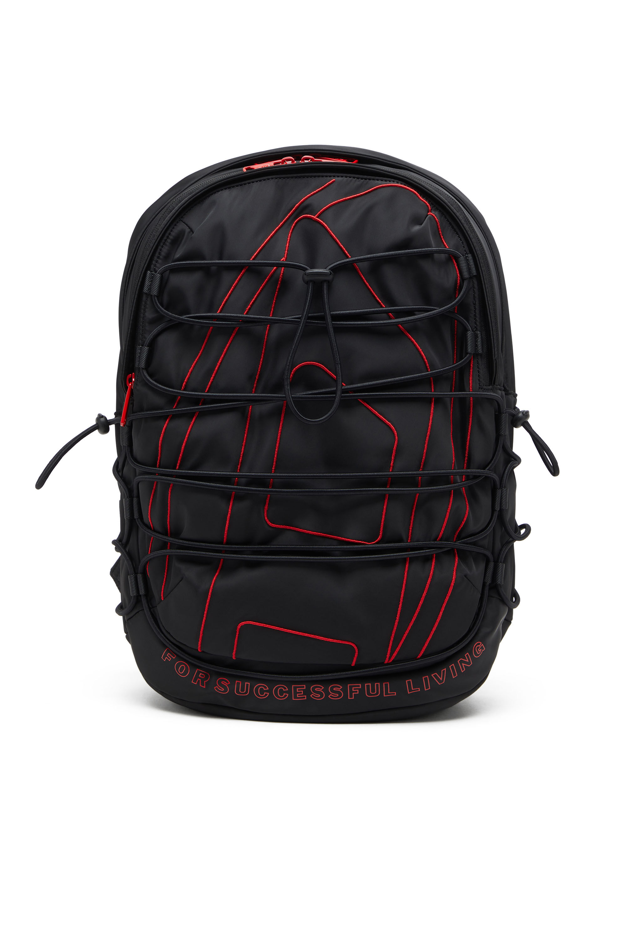Diesel - TECH-D BACKPACK X, Unisex Tech-D-Rucksack aus Nylon mit Oval D-Stickerei in Schwarz - 1