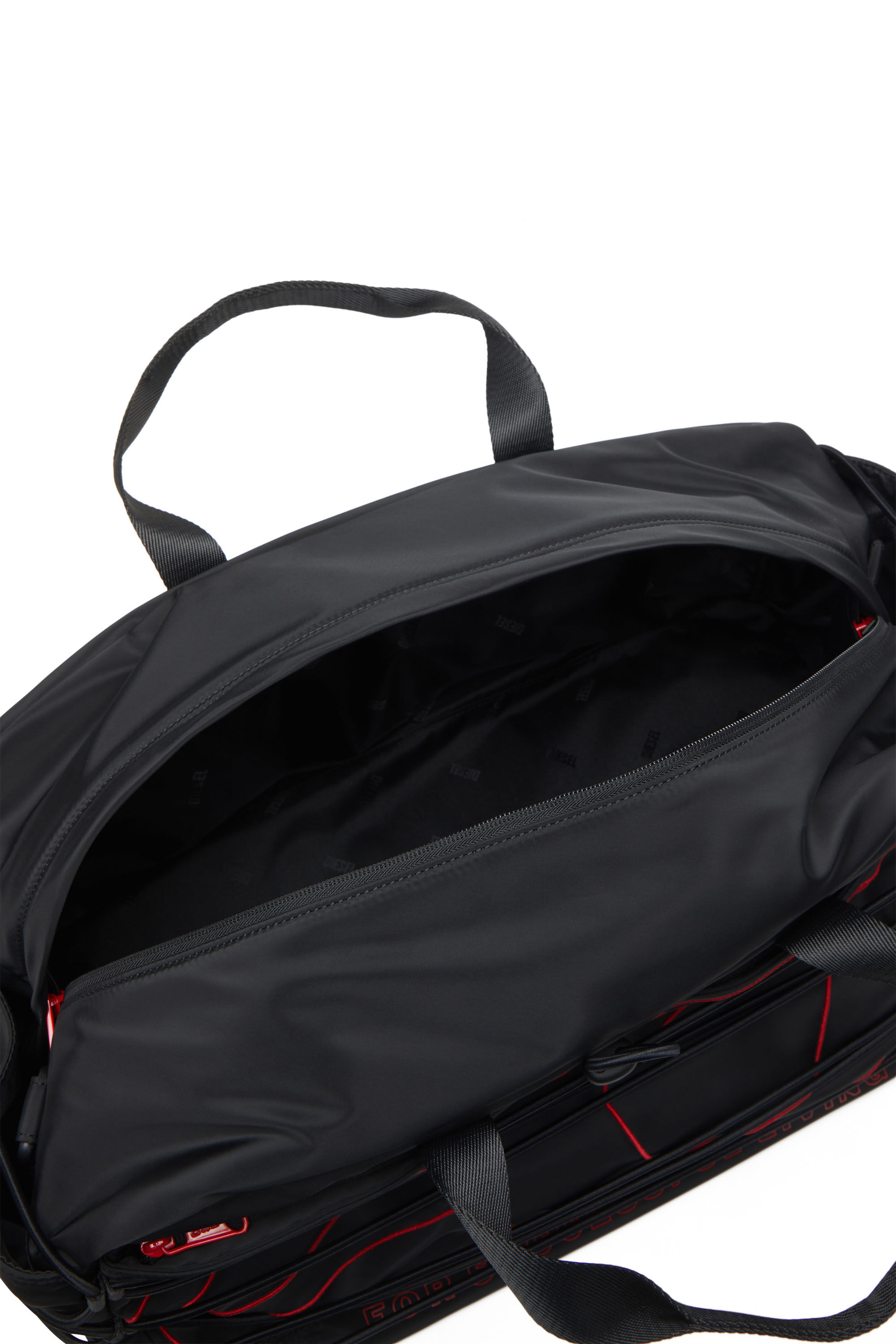 Diesel - TECH-D DUFFLE X, Unisex Tech-D-Seesack aus Nylon mit Oval D-Stickerei in Schwarz - 2