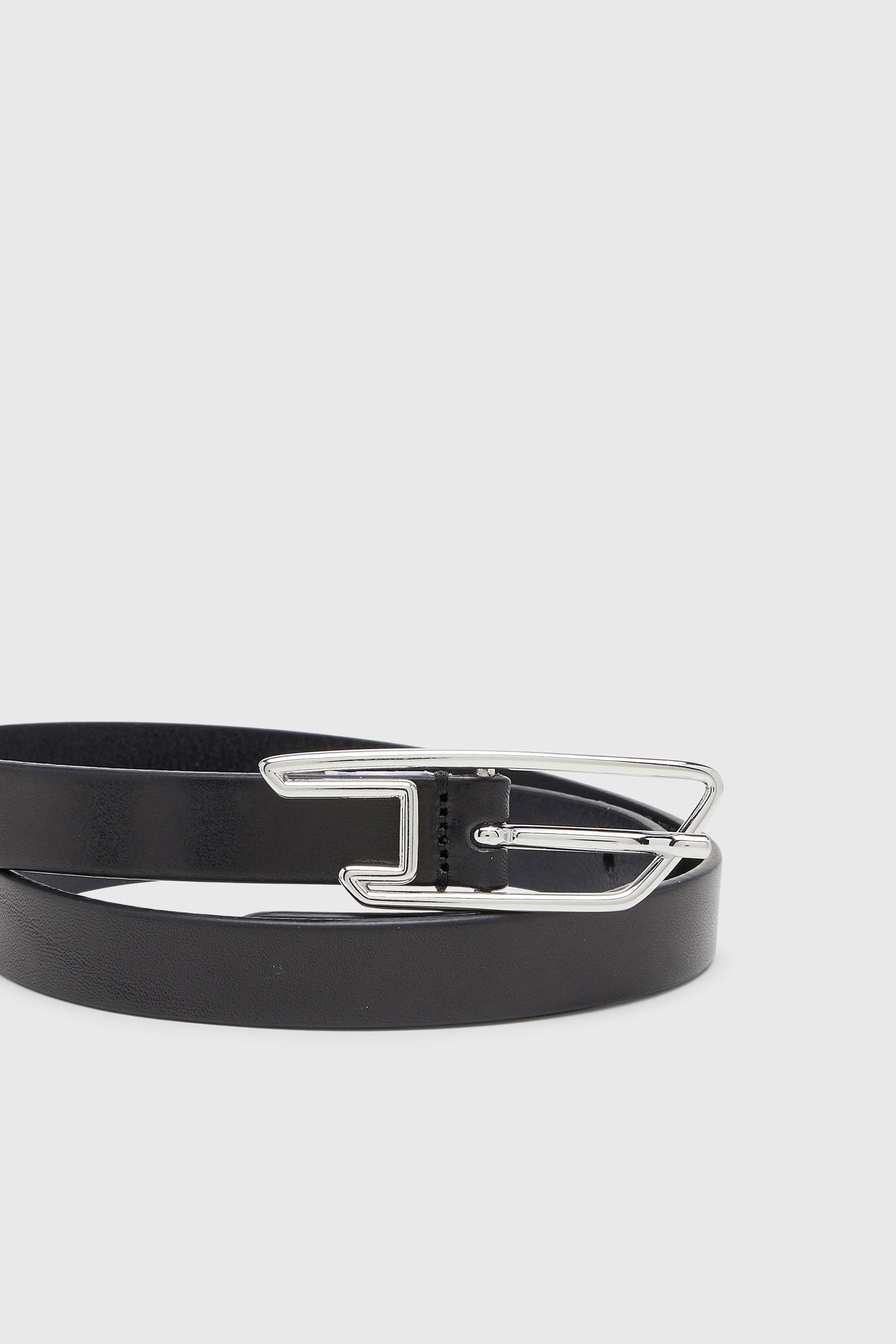Diesel - B-D LINE W 20, Damen 2 cm G&uuml;rtel aus Pull-up-Leder mit D-Schlie&szlig;e in Schwarz - 3