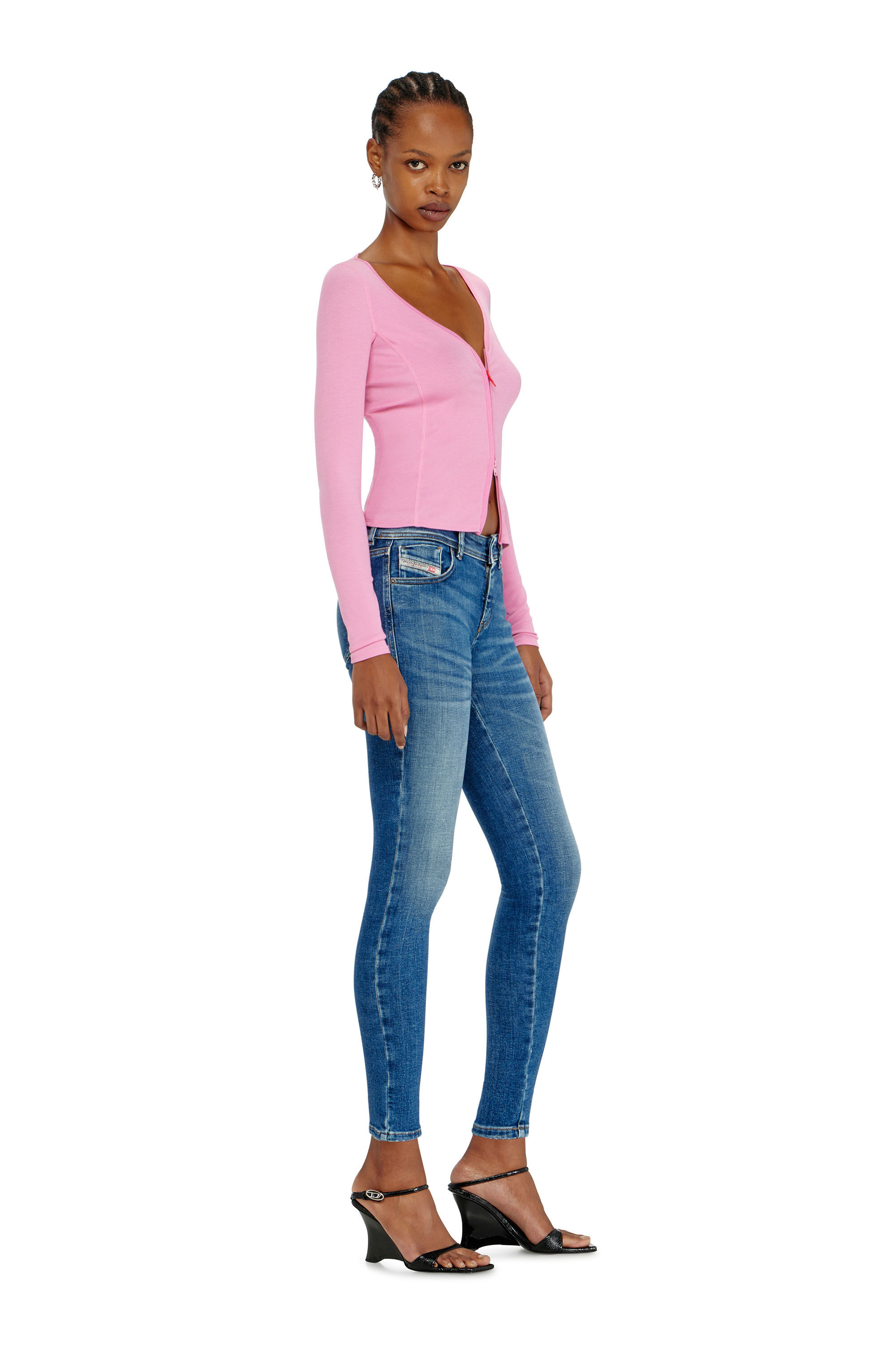 Diesel - Damen Skinny Jeans 2017 Slandy 09P71, Mittelblau - 2