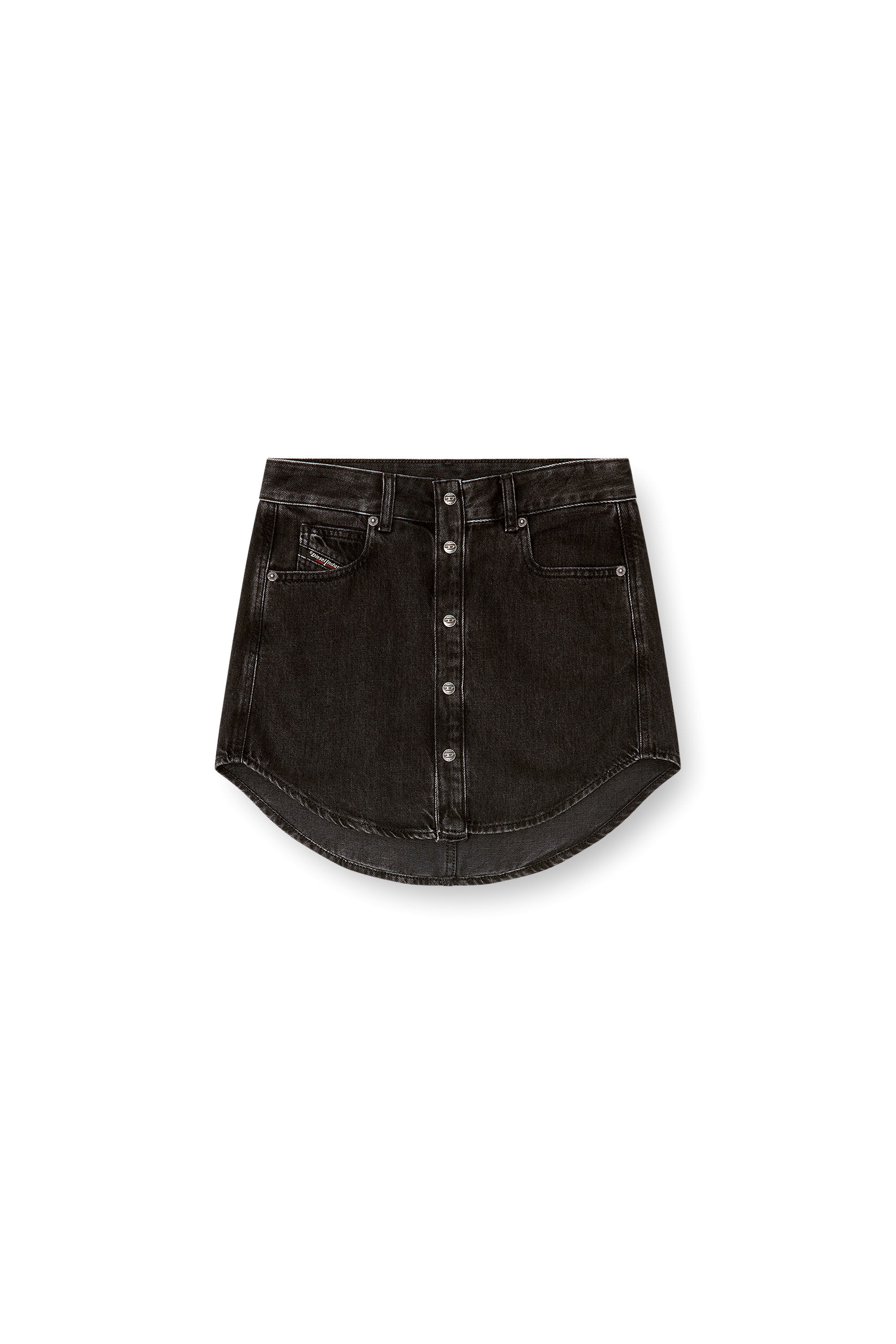 Diesel - DE-ARD, Damen Jeansrock mit Knöpfen. in Schwarz - 2
